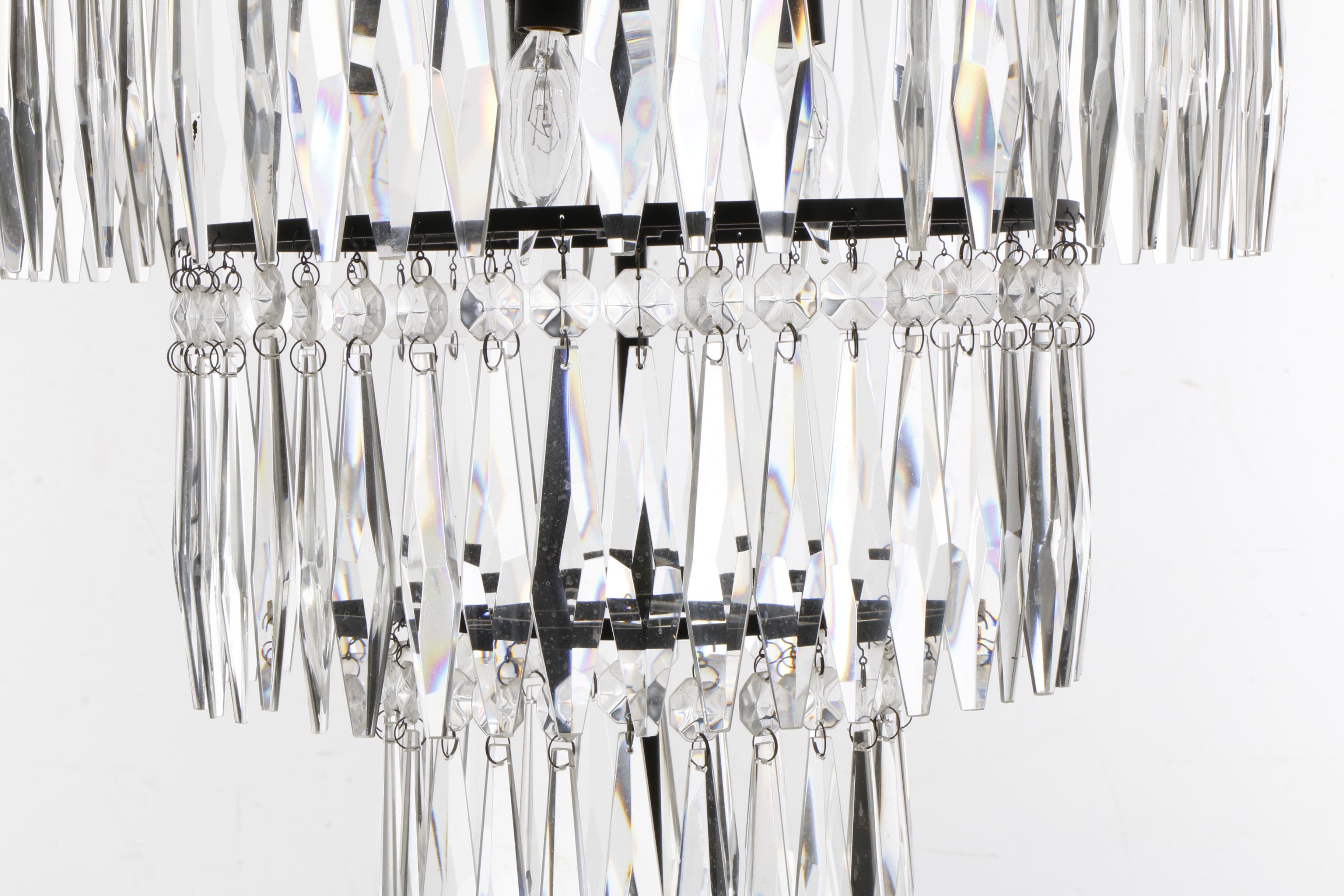 "Black Diamond" Three Tier Palladium Chandelier