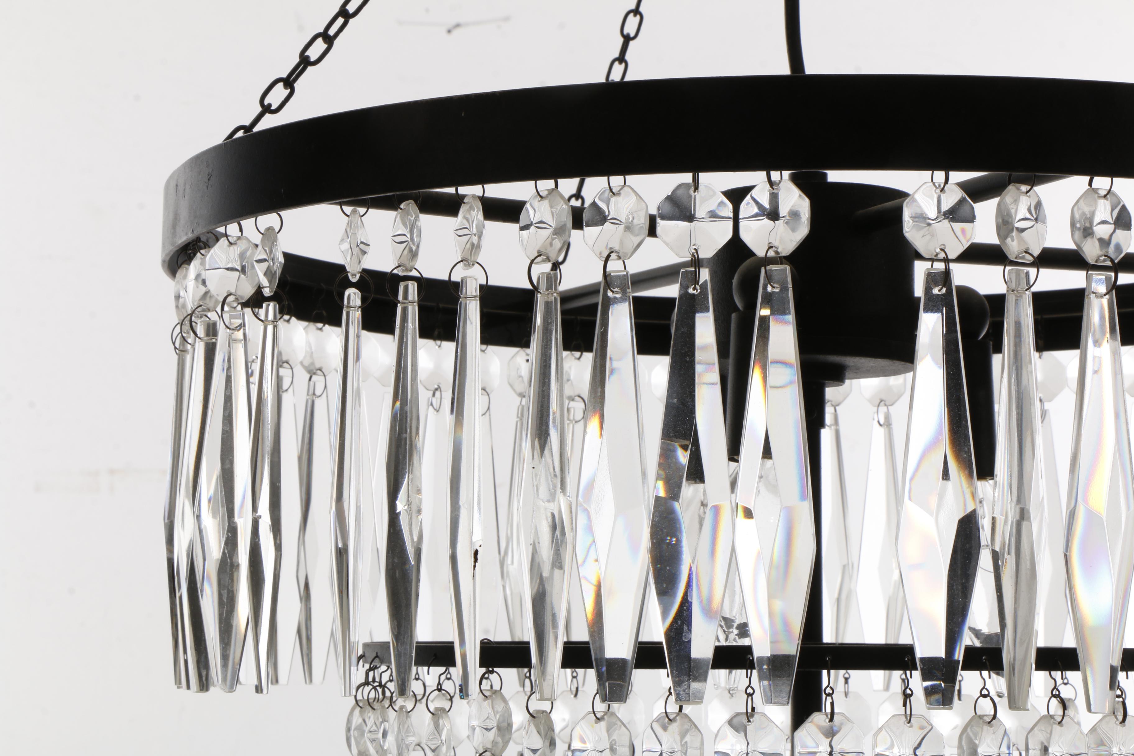 "Black Diamond" Three Tier Palladium Chandelier