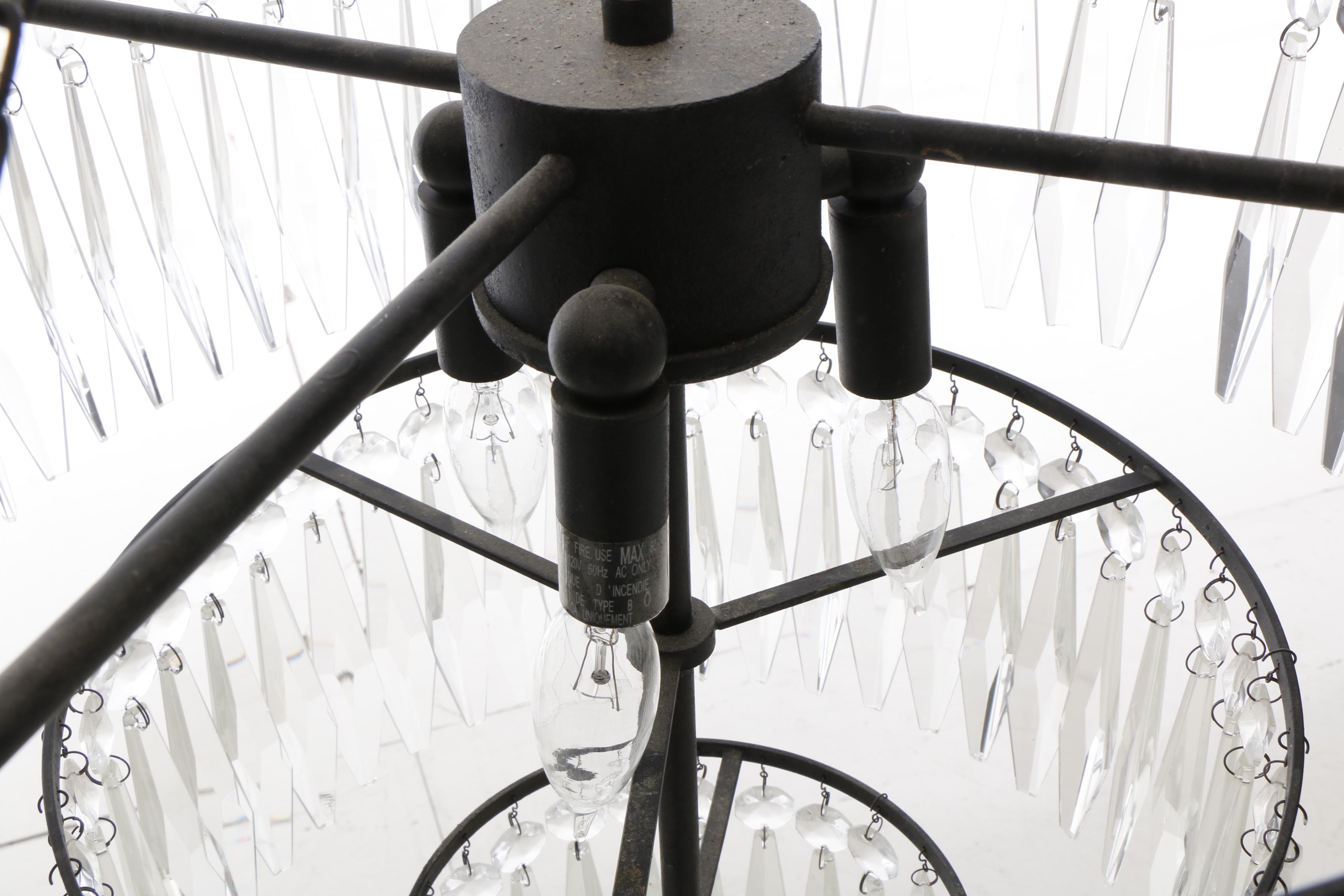 "Black Diamond" Three Tier Palladium Chandelier