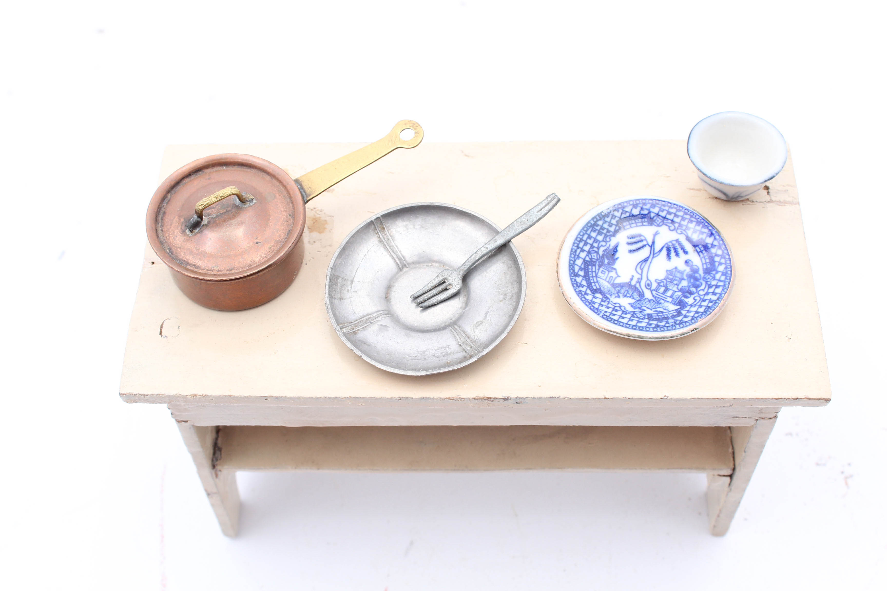 1930s Miniature Tweed Suit and Doll Furnishings