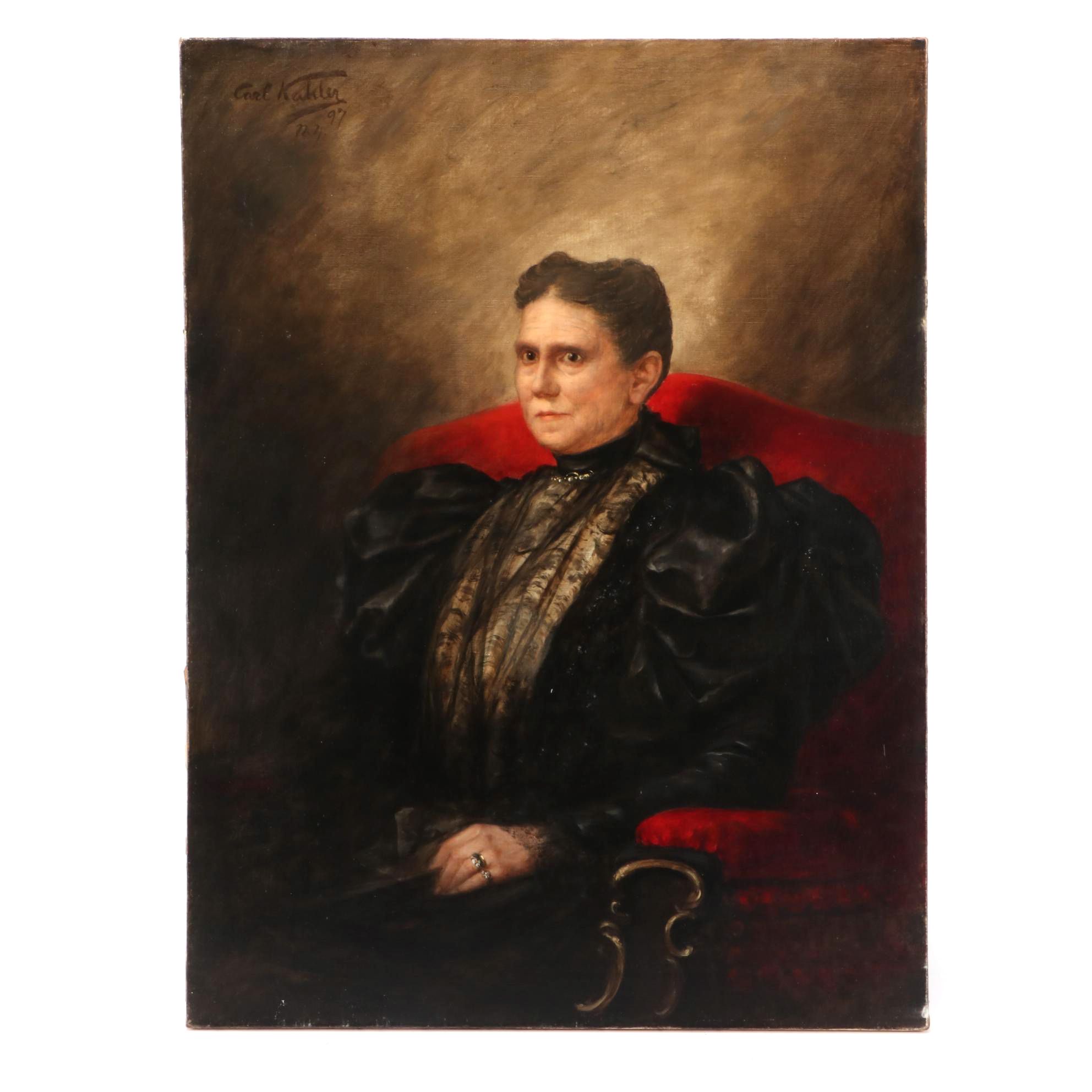 Carl Kahler 1897 Oil Portrait Painting