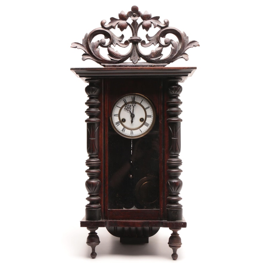 Antique Gustav Becker Silesia Wall Clock Circa 1890s