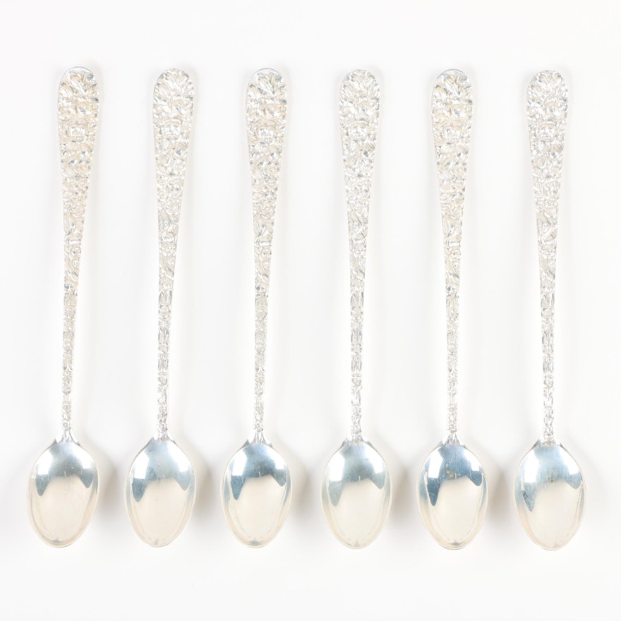 Stieff Co. "Repoussé" Sterling Silver Iced Tea Spoons