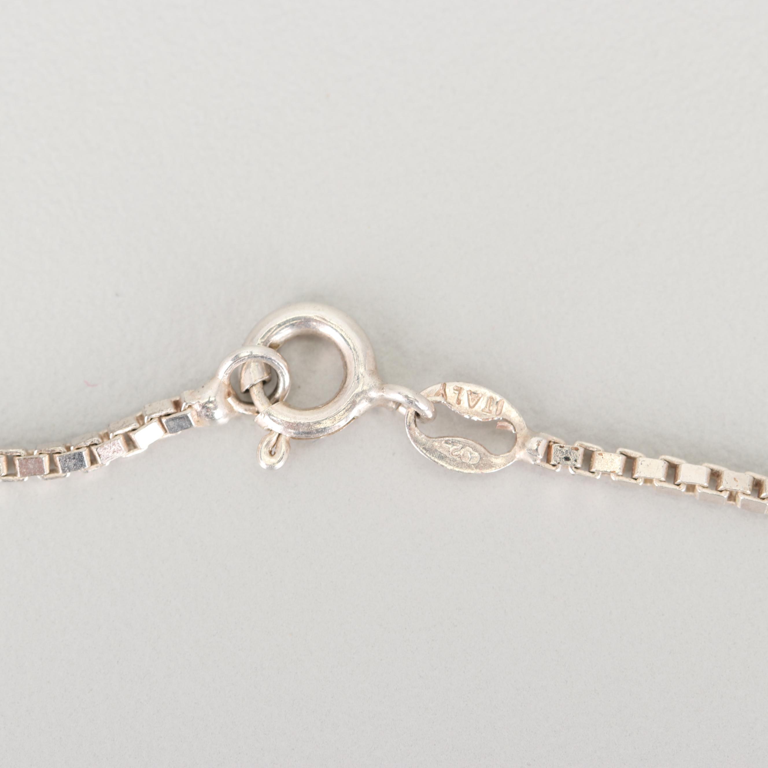 Sterling Silver Turquoise Earrings and Howlite Pendant Necklace