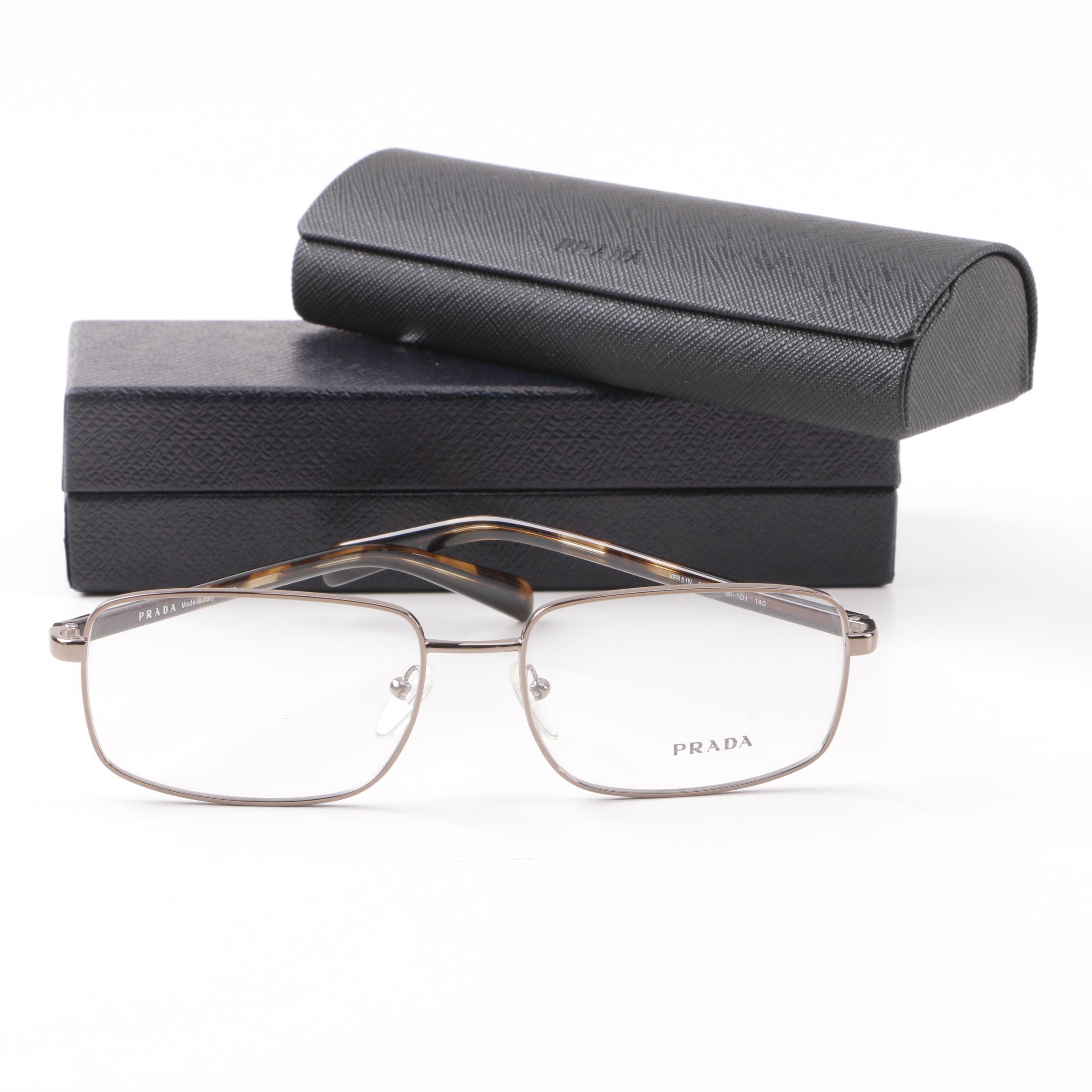 Prada VPR 51N Rectangular Sample Eyeglasses with Case