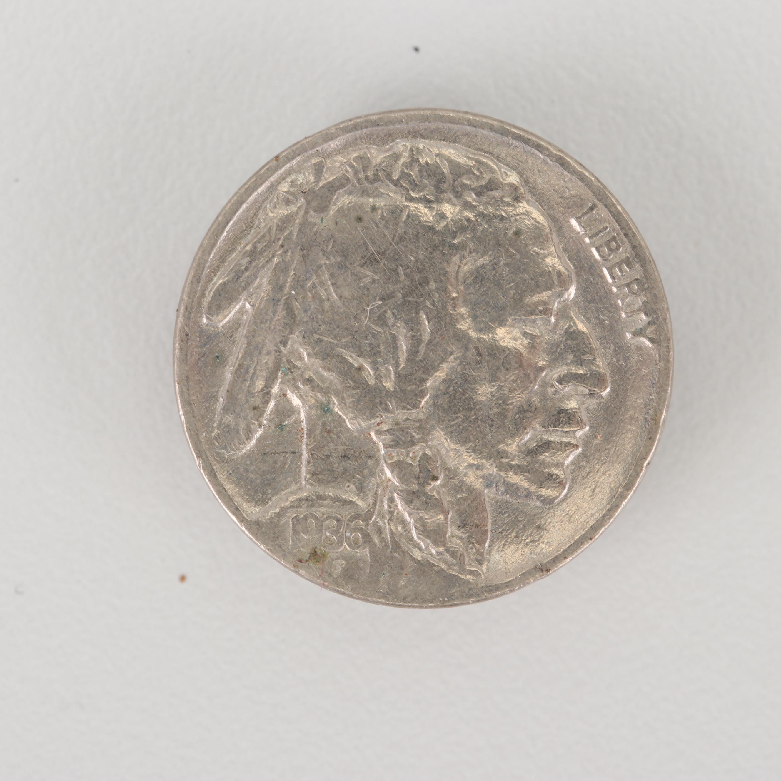 1936 Buffalo Nickel Button Covers