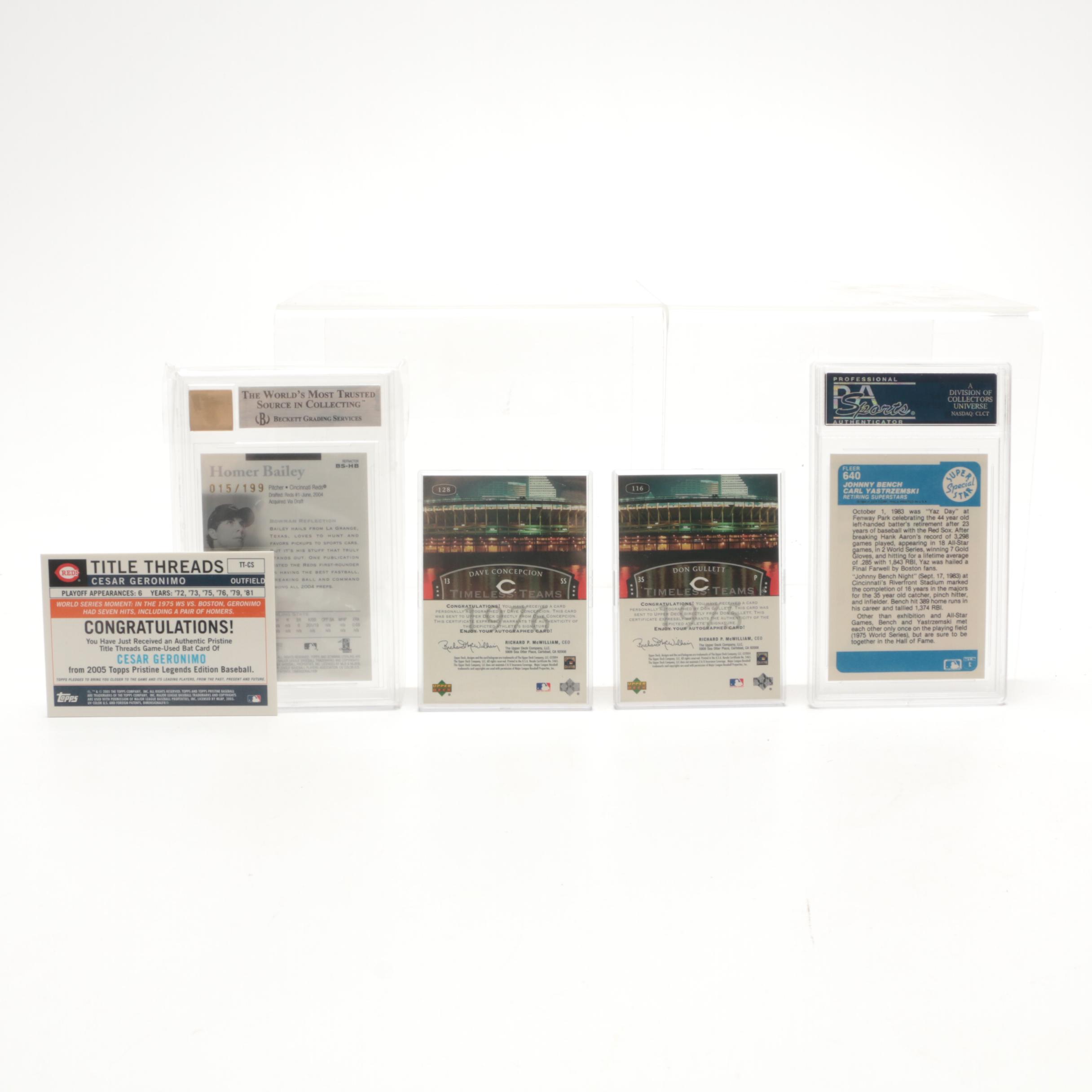 Cincinnati Reds Baseball Relic, Autos, and Graded Cards