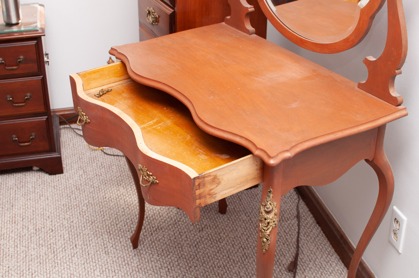 French Provincial Popular Vanity Table, 20th Century