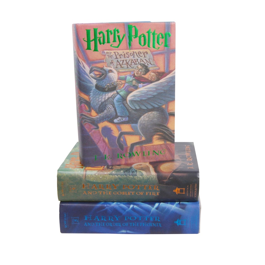 Three First American Edition "Harry Potter" Hardcover Books