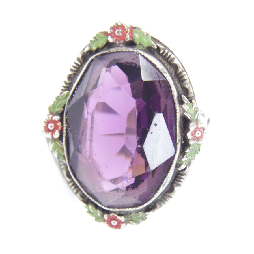 Vintage Sterling Silver 9.07 CT Amethyst Ring