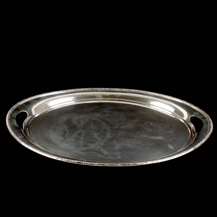 International Silver Co. "Prelude" Sterling Silver Large Waiter Tray