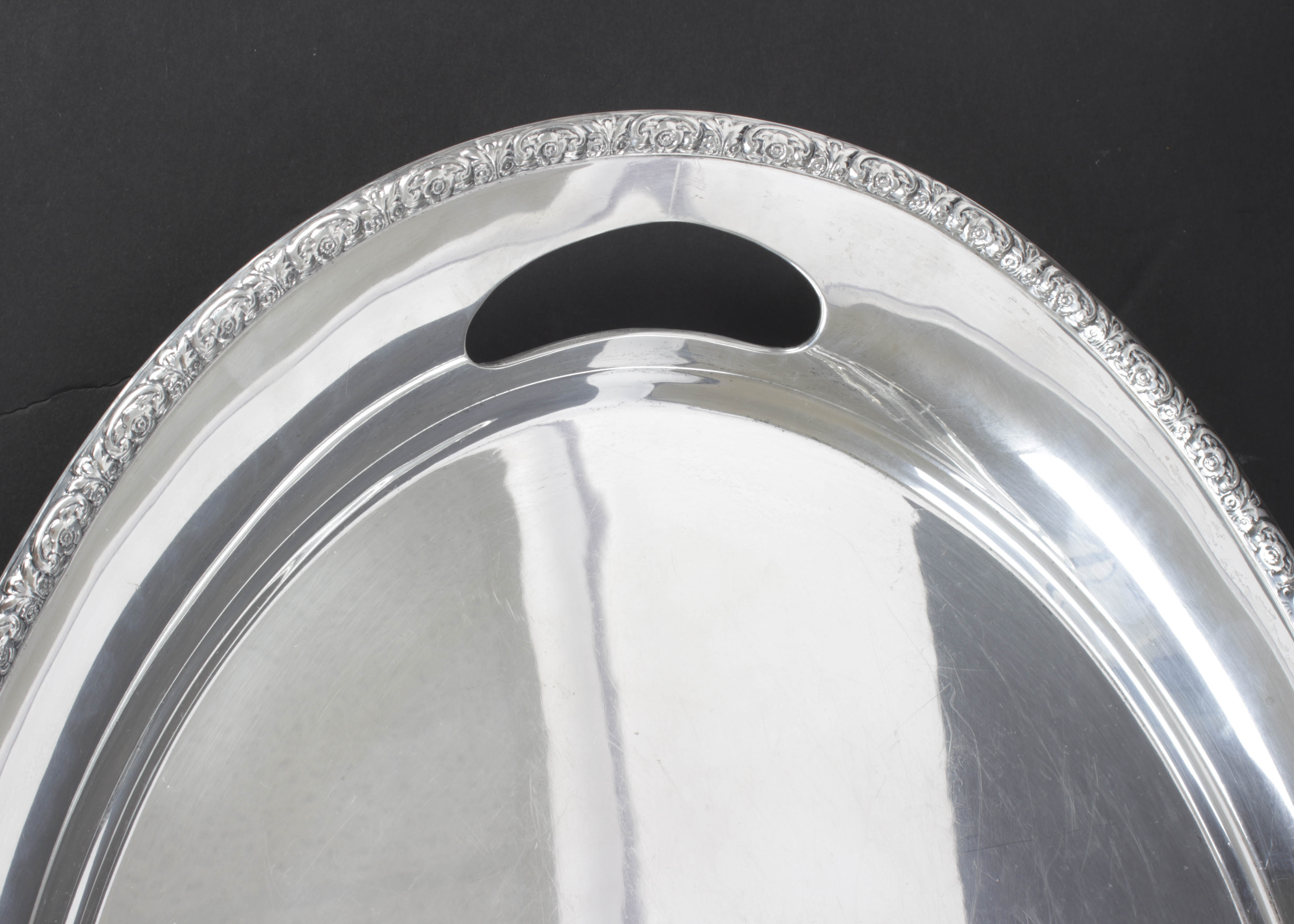 International Silver Co. "Prelude" Sterling Silver Large Waiter Tray