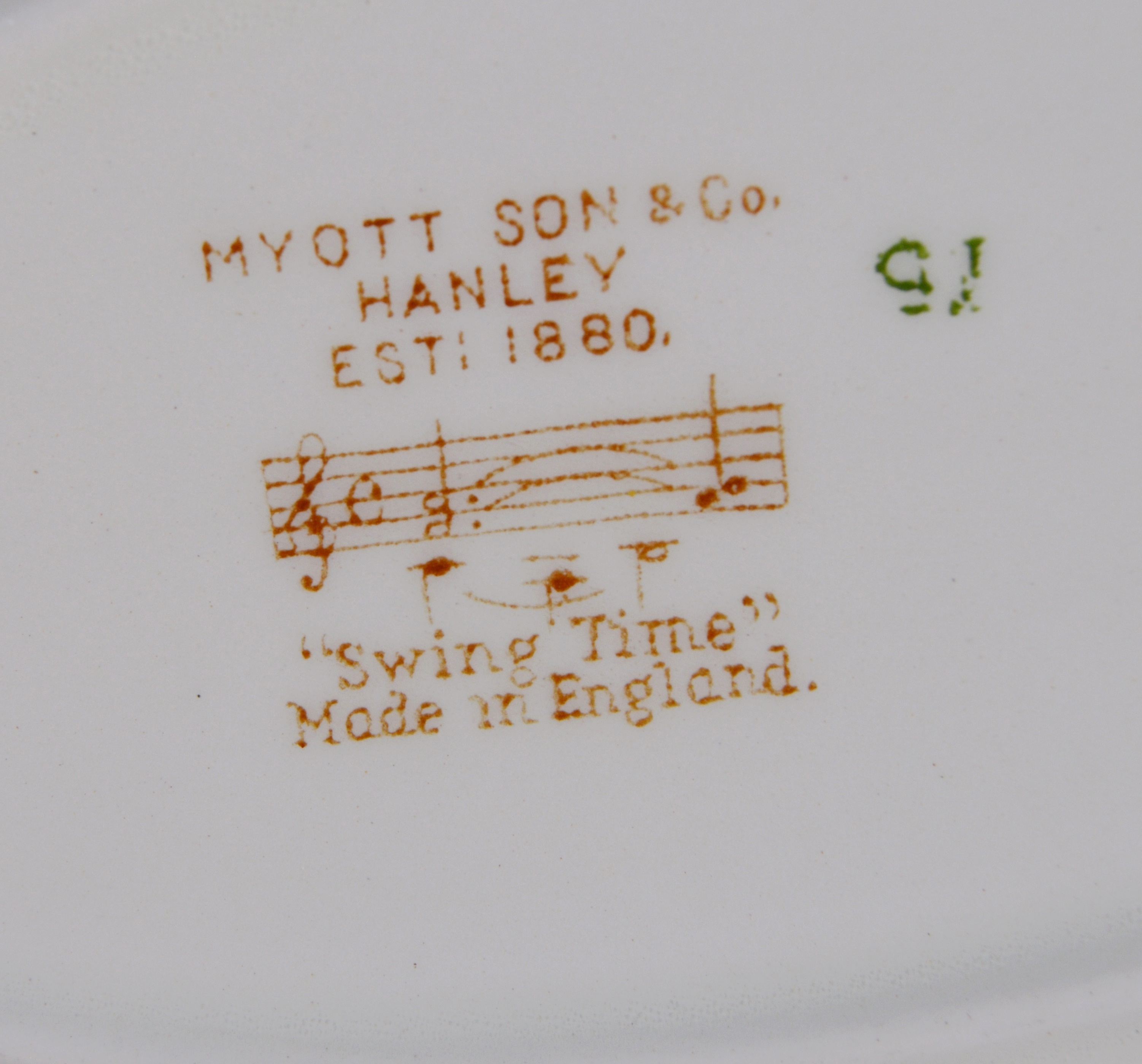 Myott Son & Co. "Swing Time" Earthenware Dinnerware