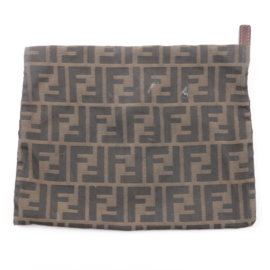 Fendi Zucca FF Canvas Zippered Makeup Pouch