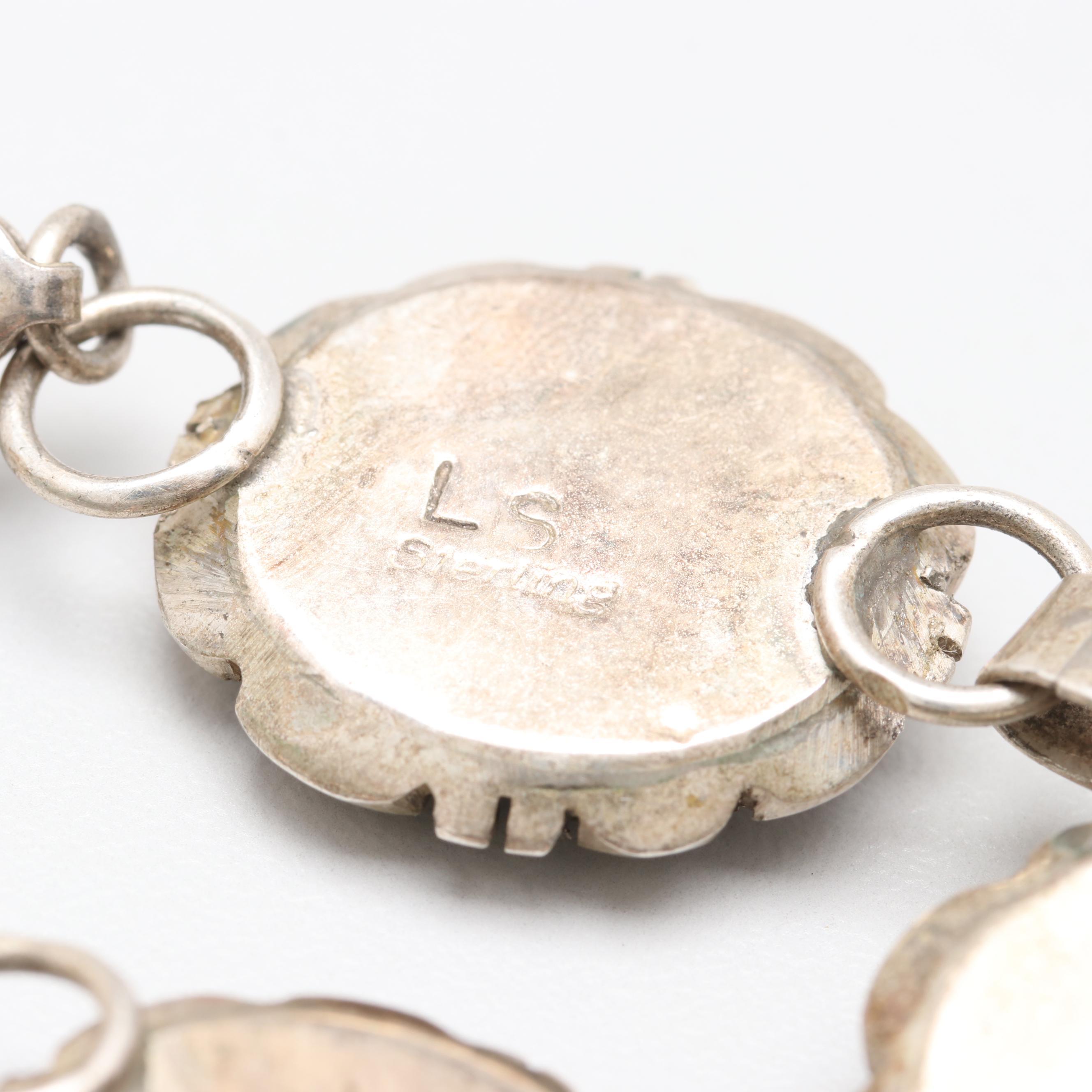 Larry Sandoval Navajo Diné Sterling Silver Turquoise Bracelet