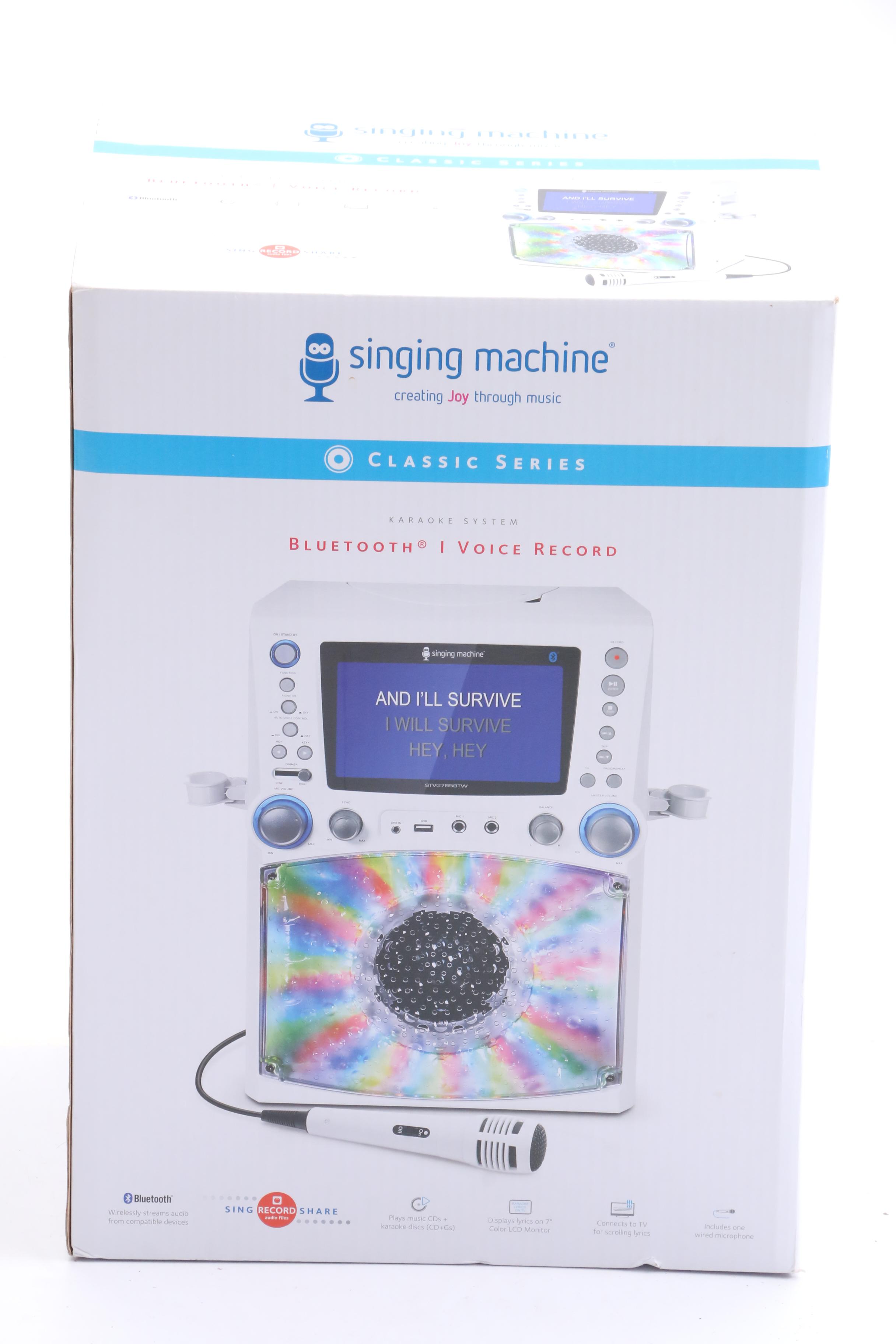 Singing Machine Karaoke System and Sharper Image Tower Speaker