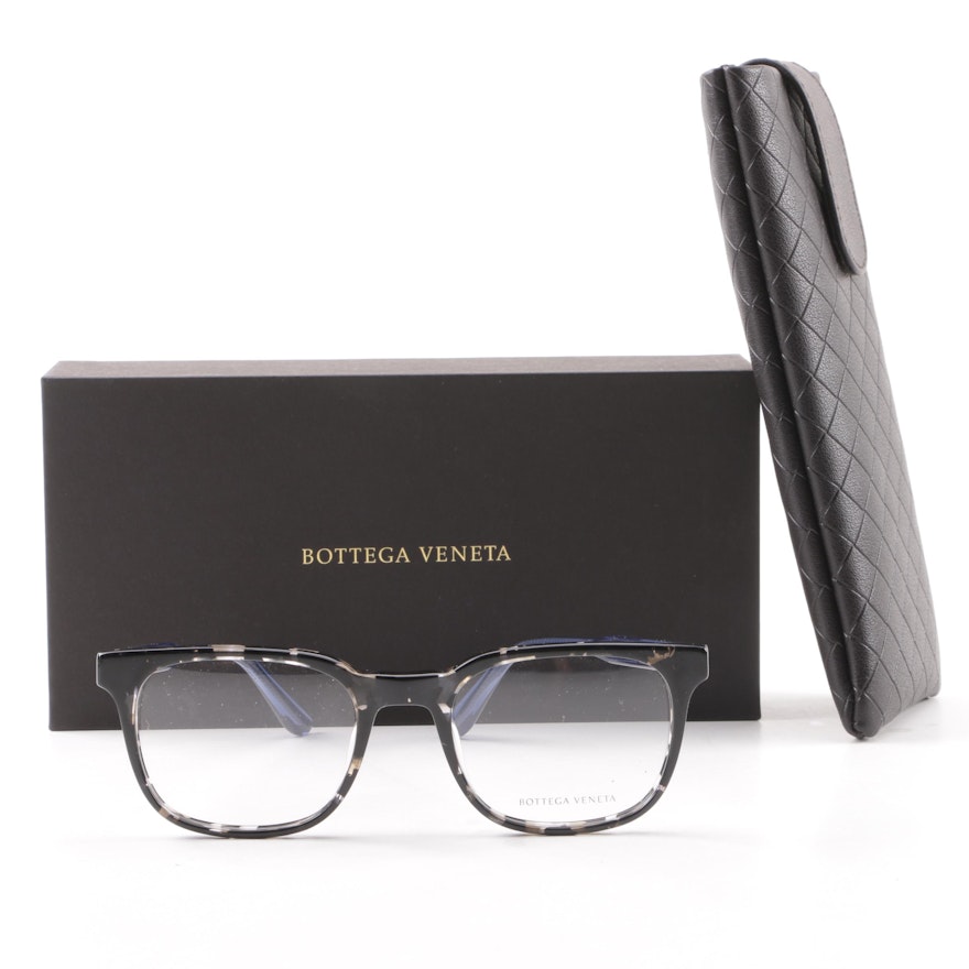 Bottega Veneta BV0026O 002 Black Tortoiseshell Style Eyeglasses with Case