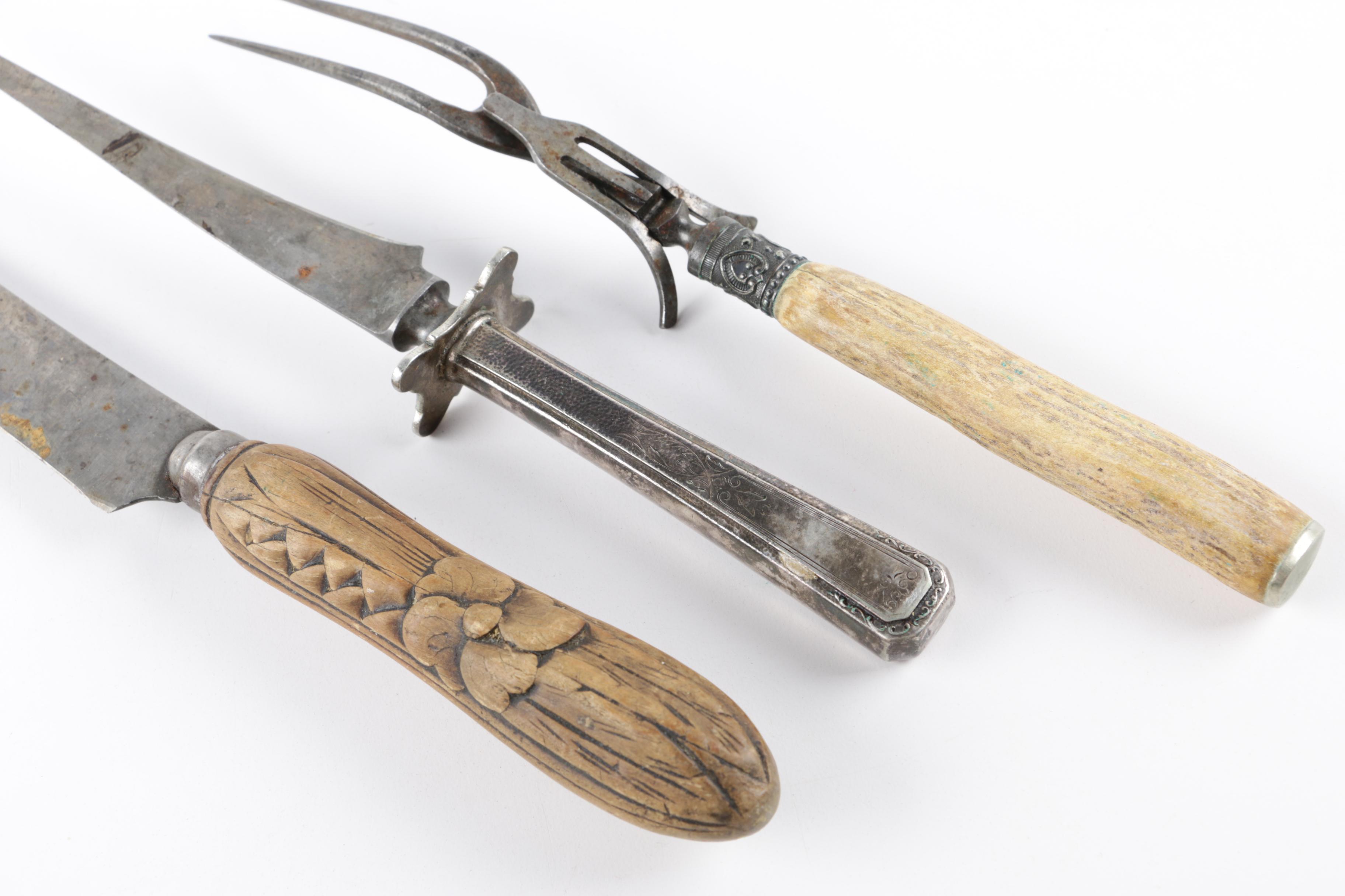 Bone and Antler Handled Cutlery featuring Wade & Butcher and 1881 Rogers