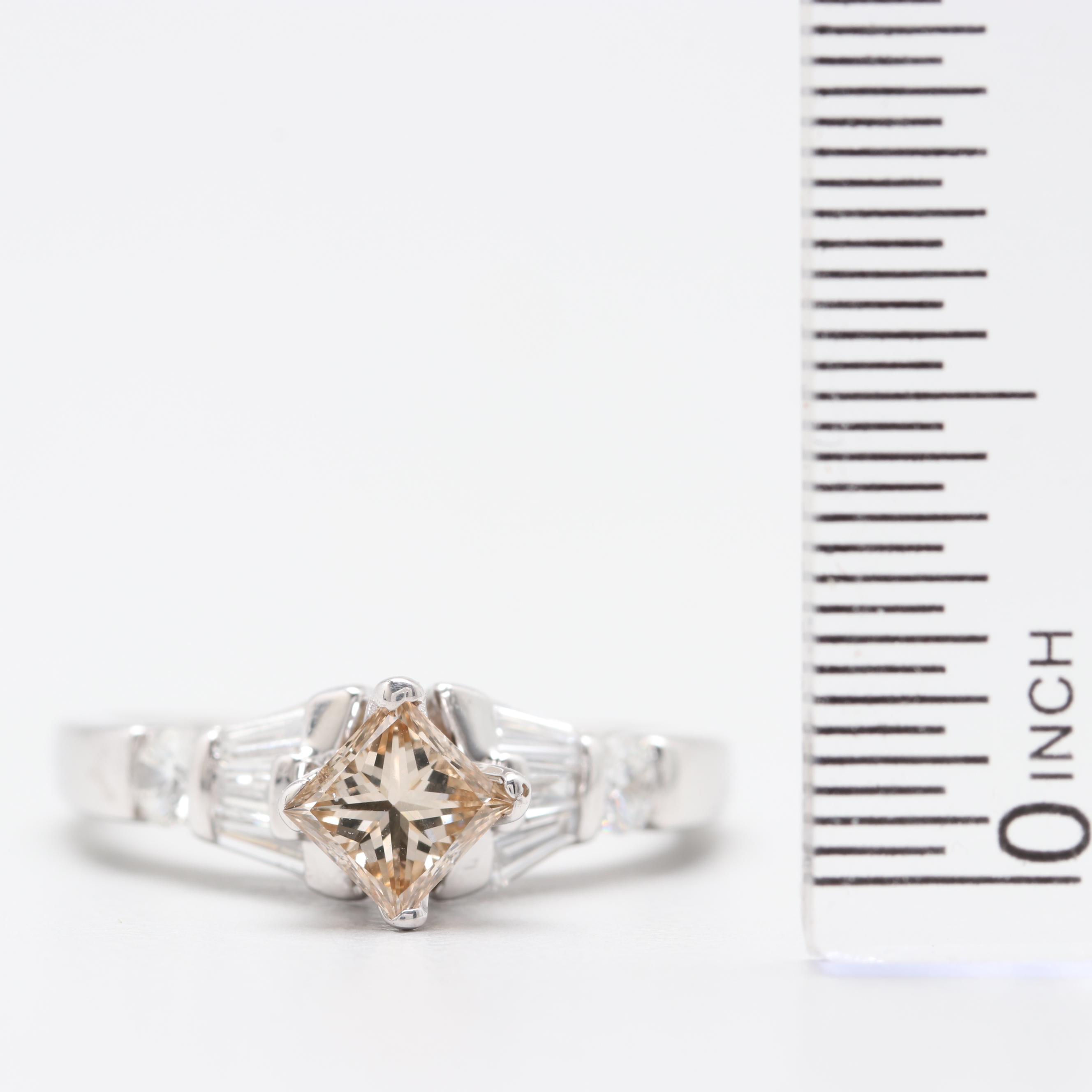 Platinum and 10K White Gold Diamond Ring