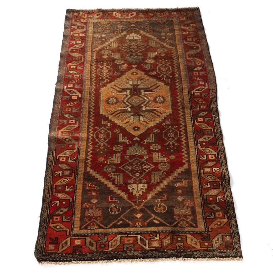 Vintage Hand-Knotted Caucasian Rug