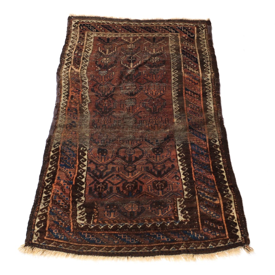 Circa 1890 Hand-Knotted Persian Baluch Rug