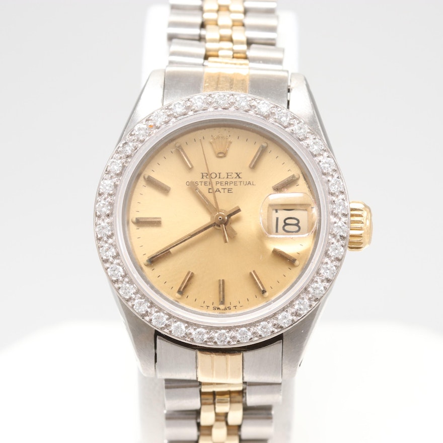 Circa 1978 Rolex Two-Tone Diamond Rolex Wristwatch