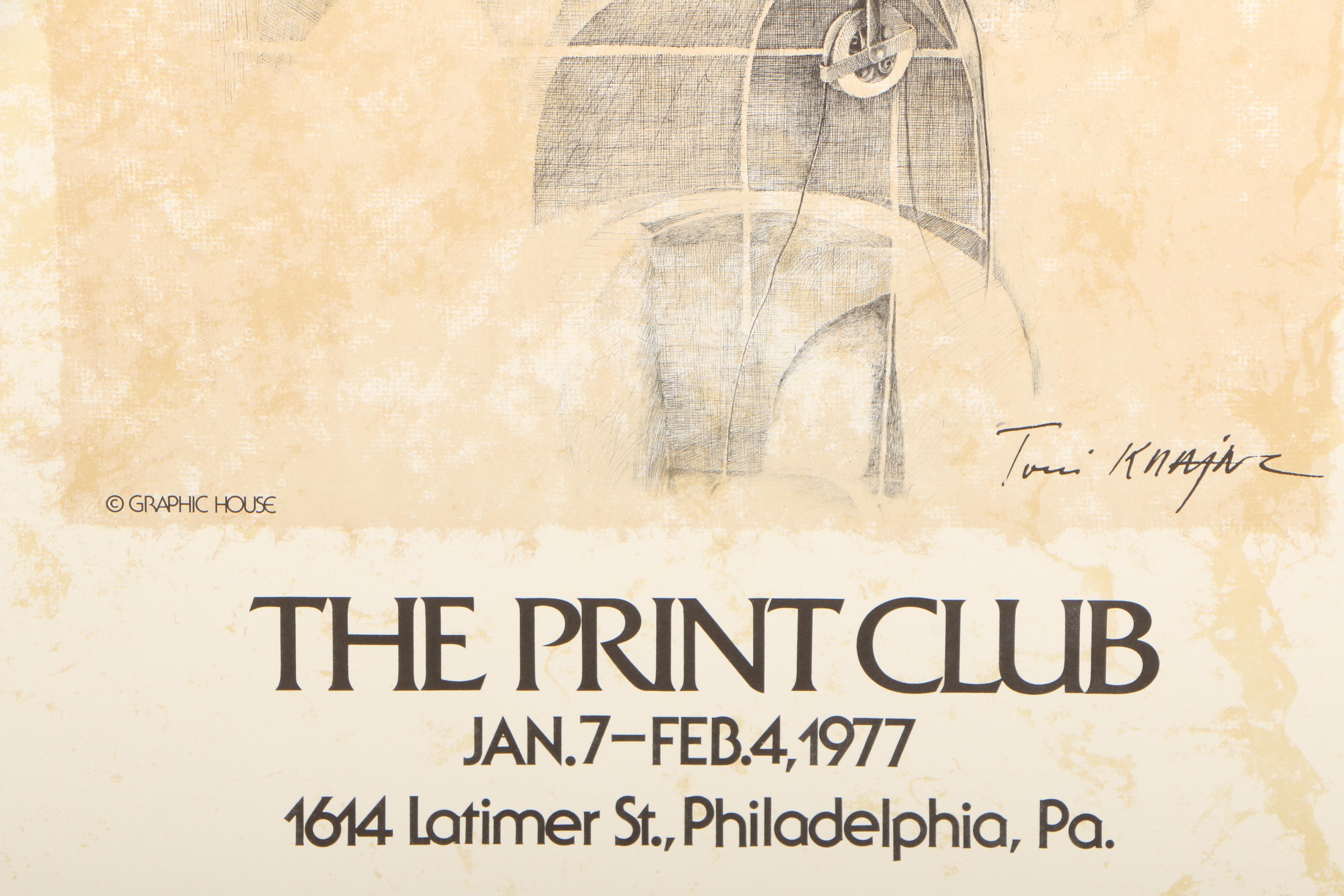 Color Lithograph Exhibition Poster After Anton Toni Krajnc "The Print Club"
