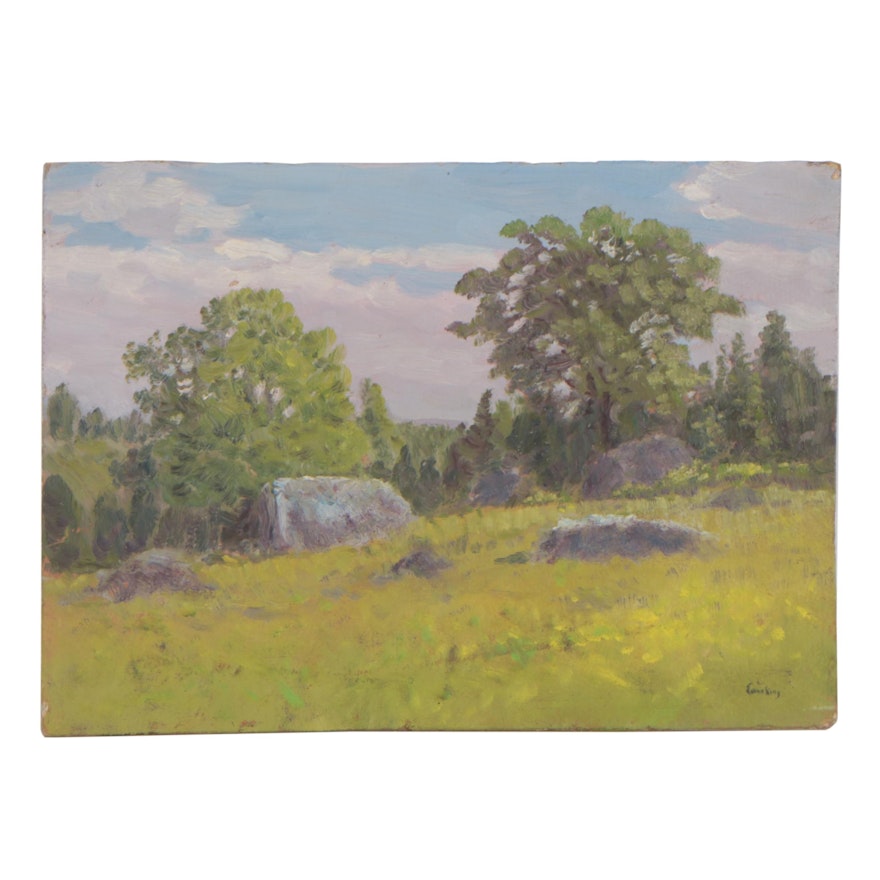 Landscape Oil Painting in the Manner of John Joseph Enneking