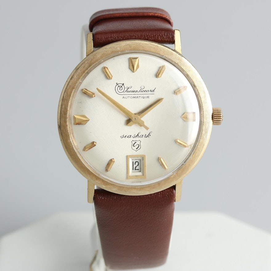 Lucien Piccard 14K Yellow Gold "Sea Shark" Automatic Wristwatch