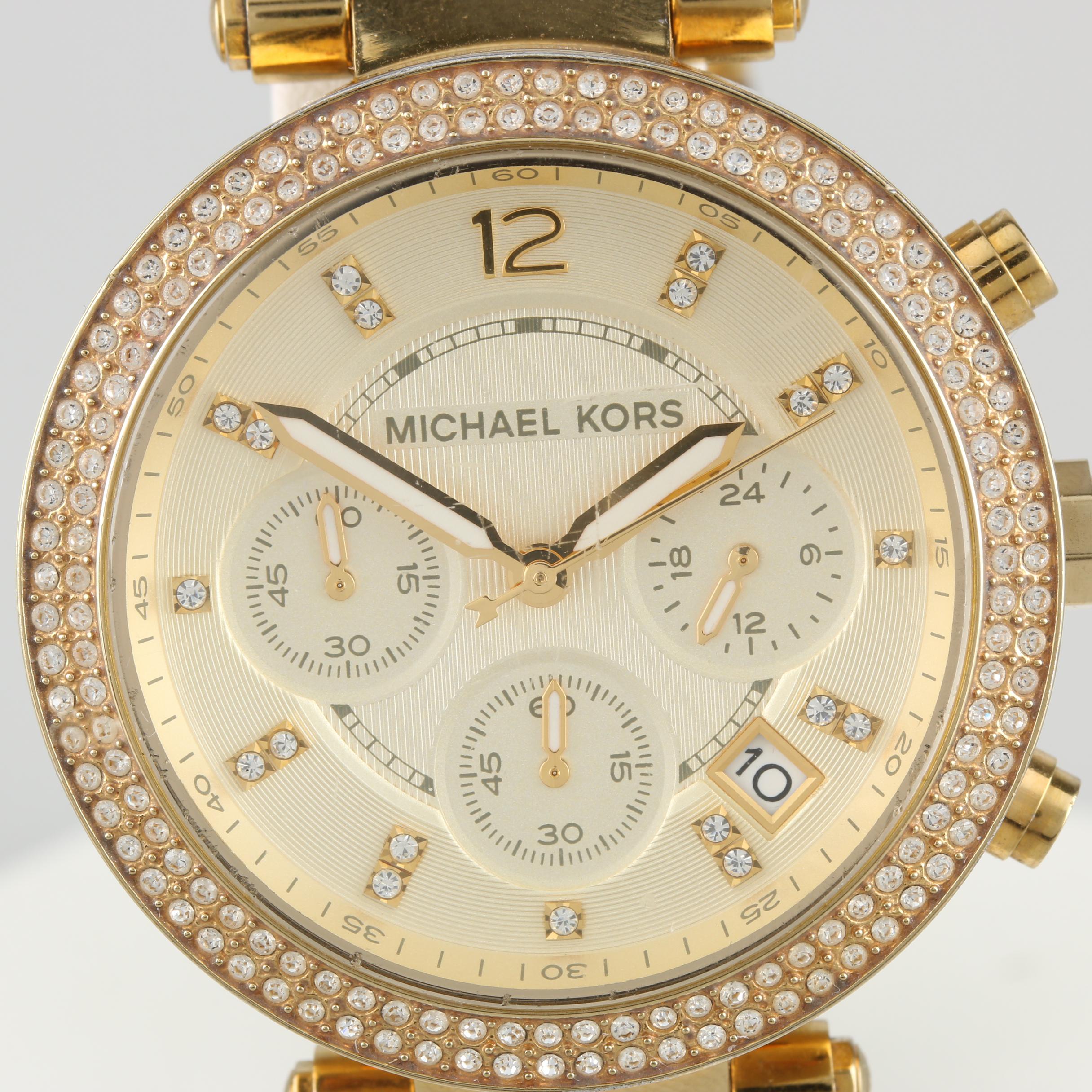 Michael Kors Gold Tone "Parker" Chronograph Watch