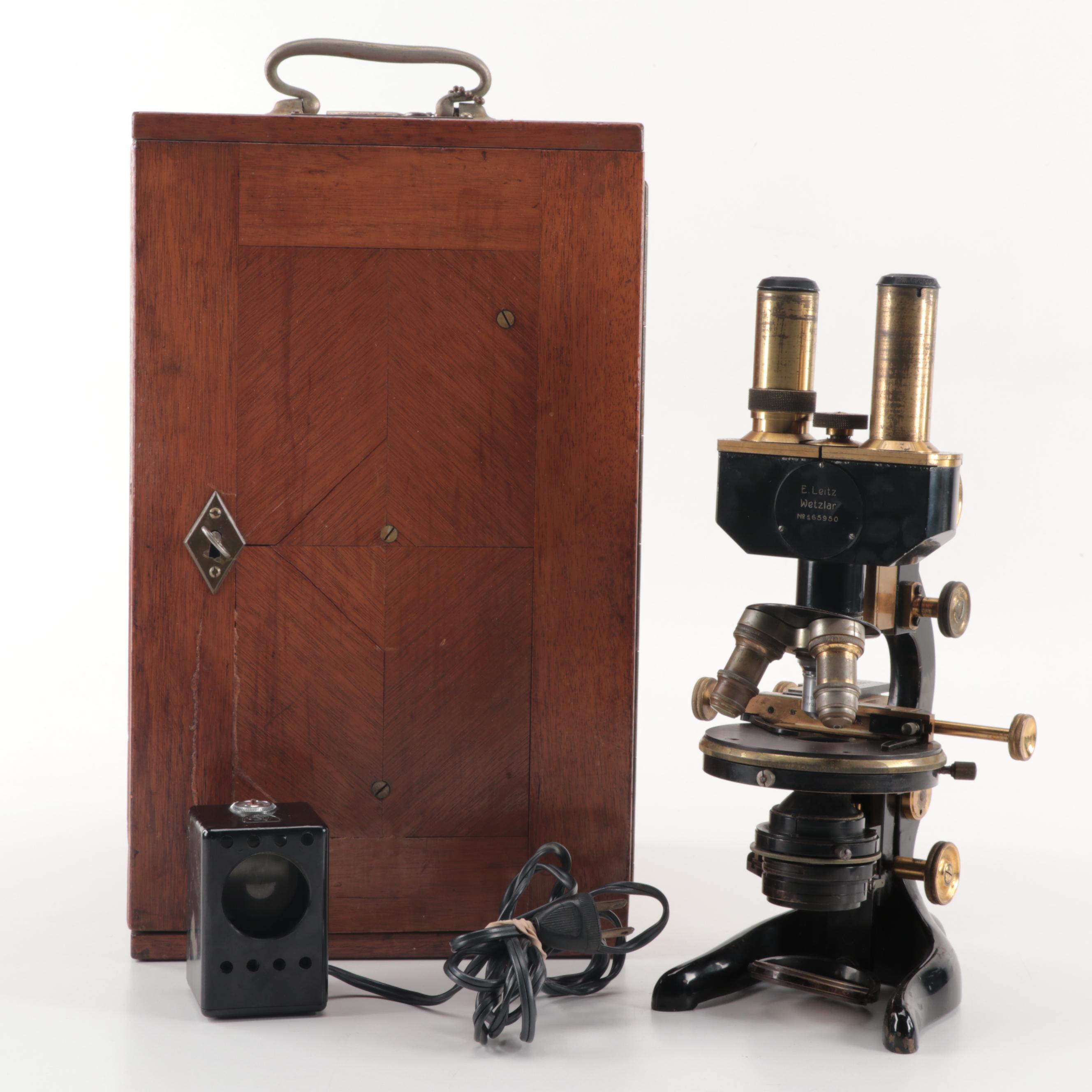 Ernst Leitz Wetzlar Microscope with Case, C. 1914