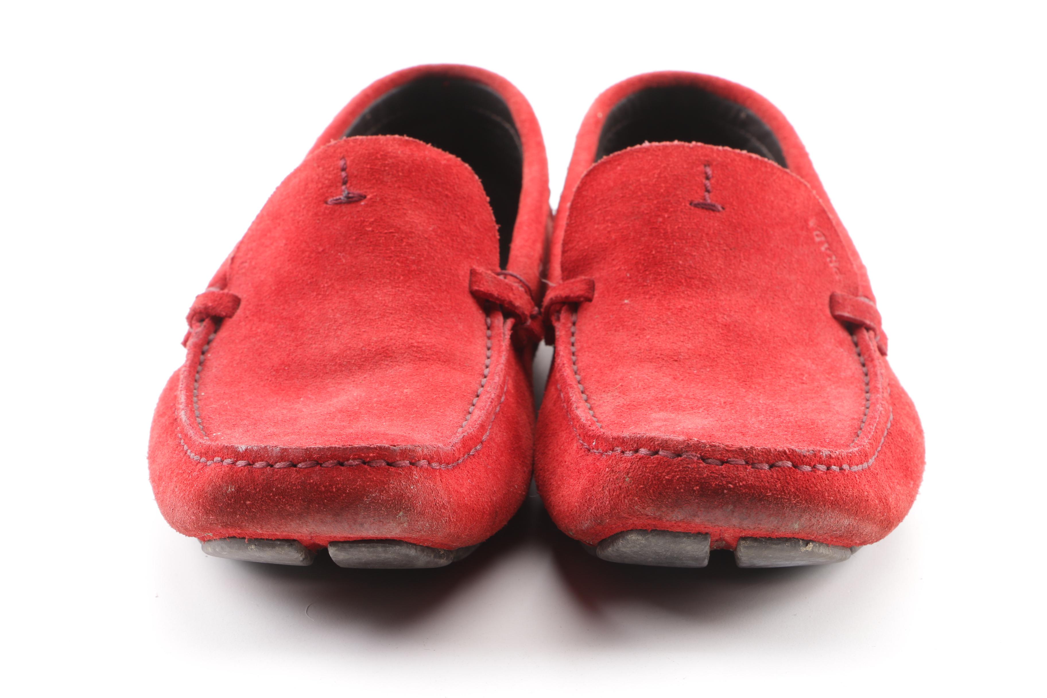 Women's Prada Red Suede Driving Loafers
