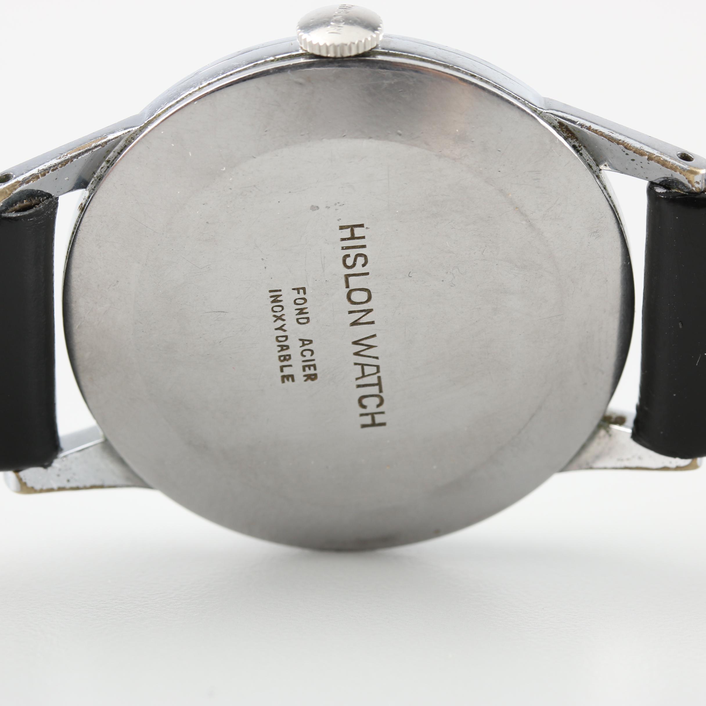 Hislon Stainless Steel Stem Wound Watch