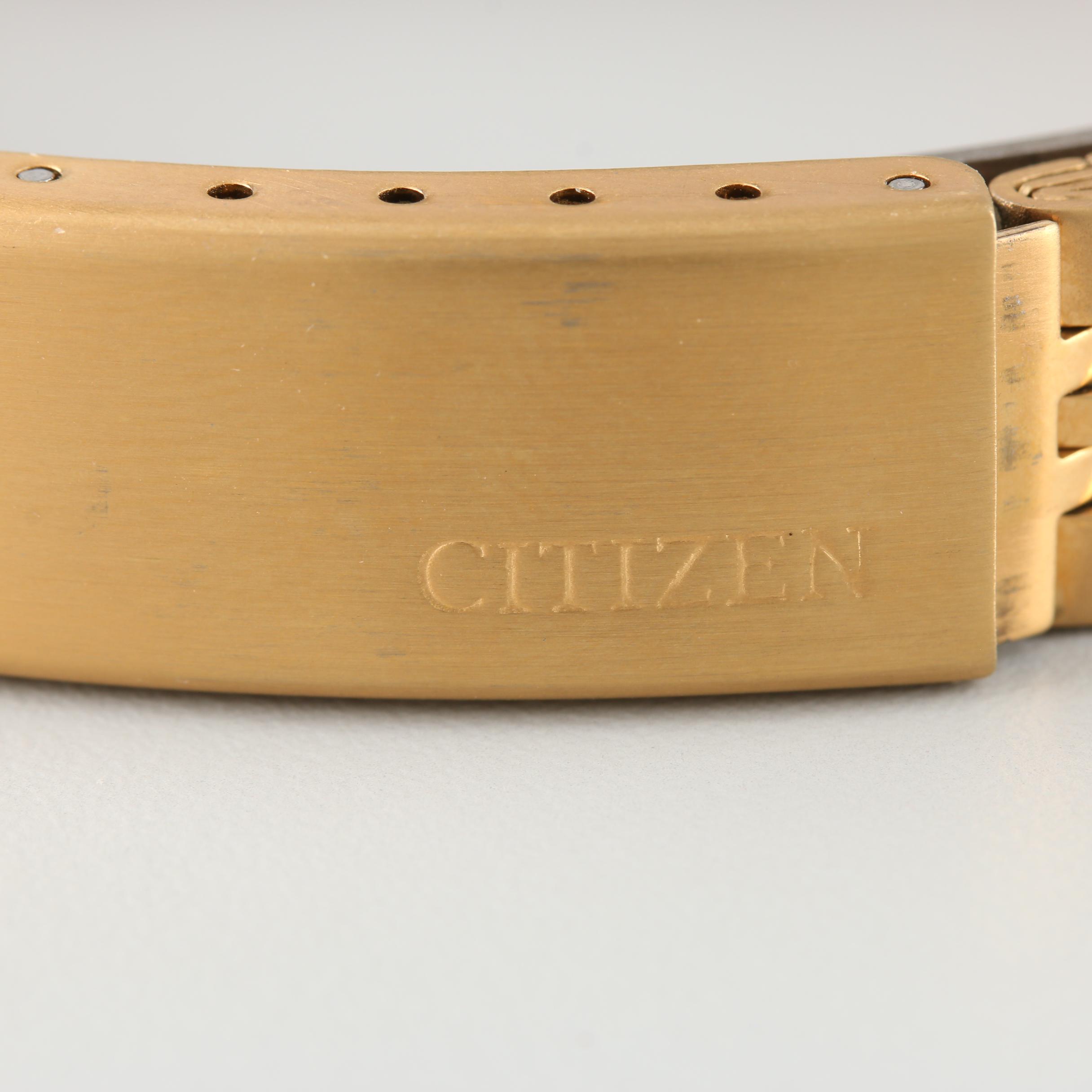 Citizen Gold Tone Quartz Watch With Date Window