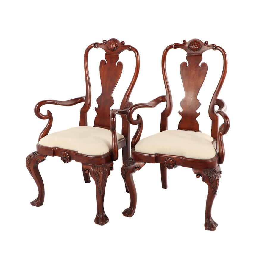 Queen Anne Style Armchairs, Late 20th Century