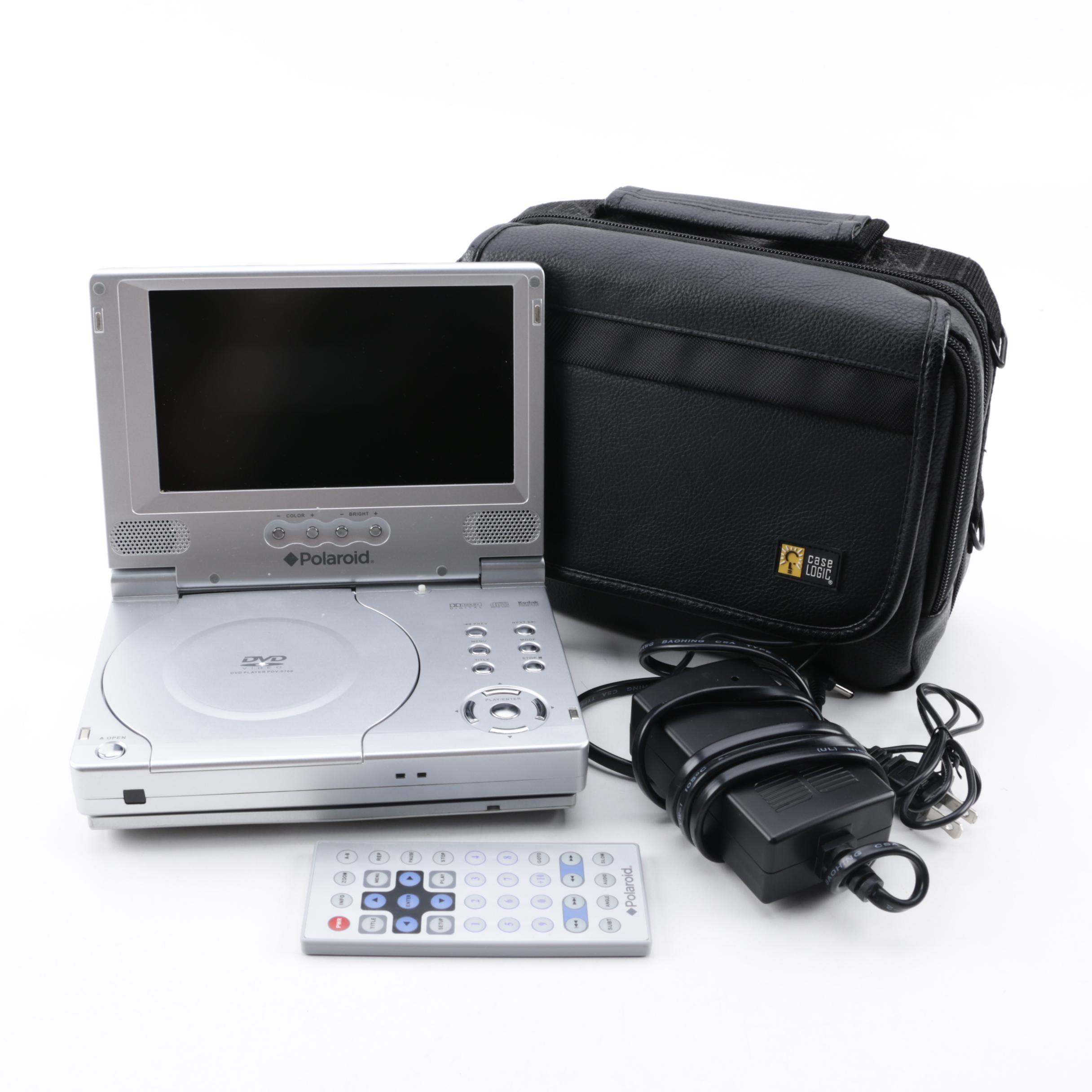 Polaroid PDV-0700 Portable DVD Player with Case and Accessories