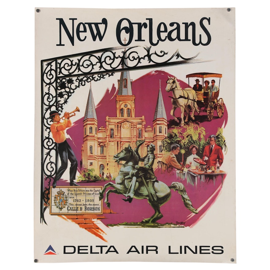 Delta Airlines Promotional Poster "New Orleans"