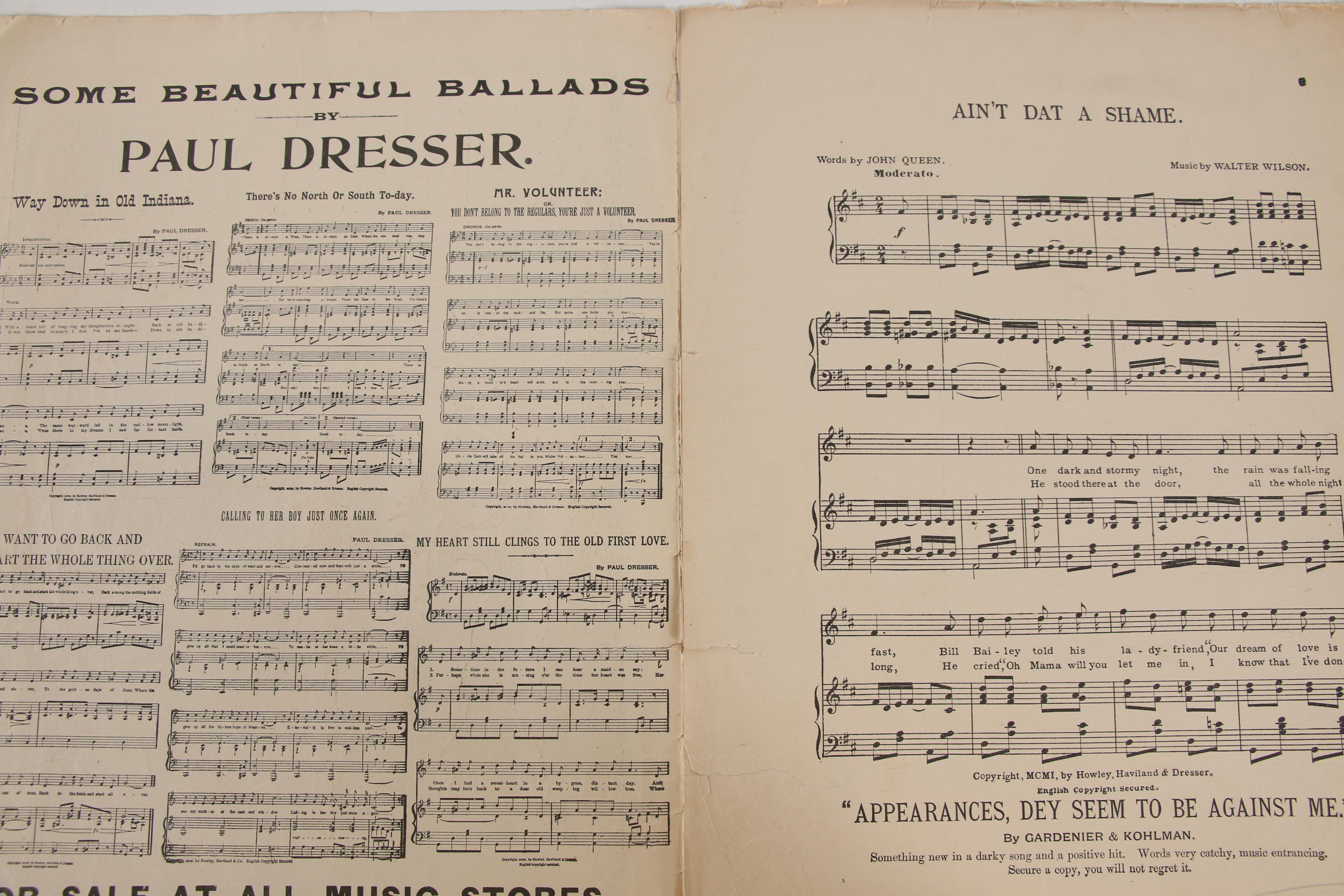 Early 20th Century Sheet Music