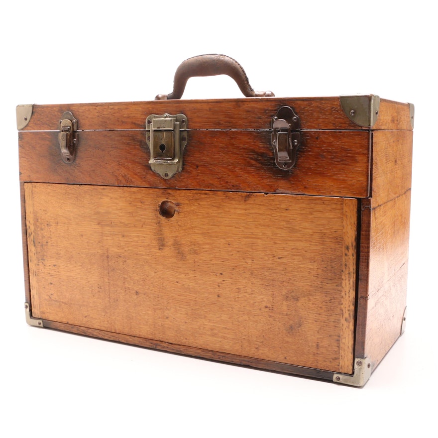 Oak Finish Machinist's Tool Chest, Circa 1935