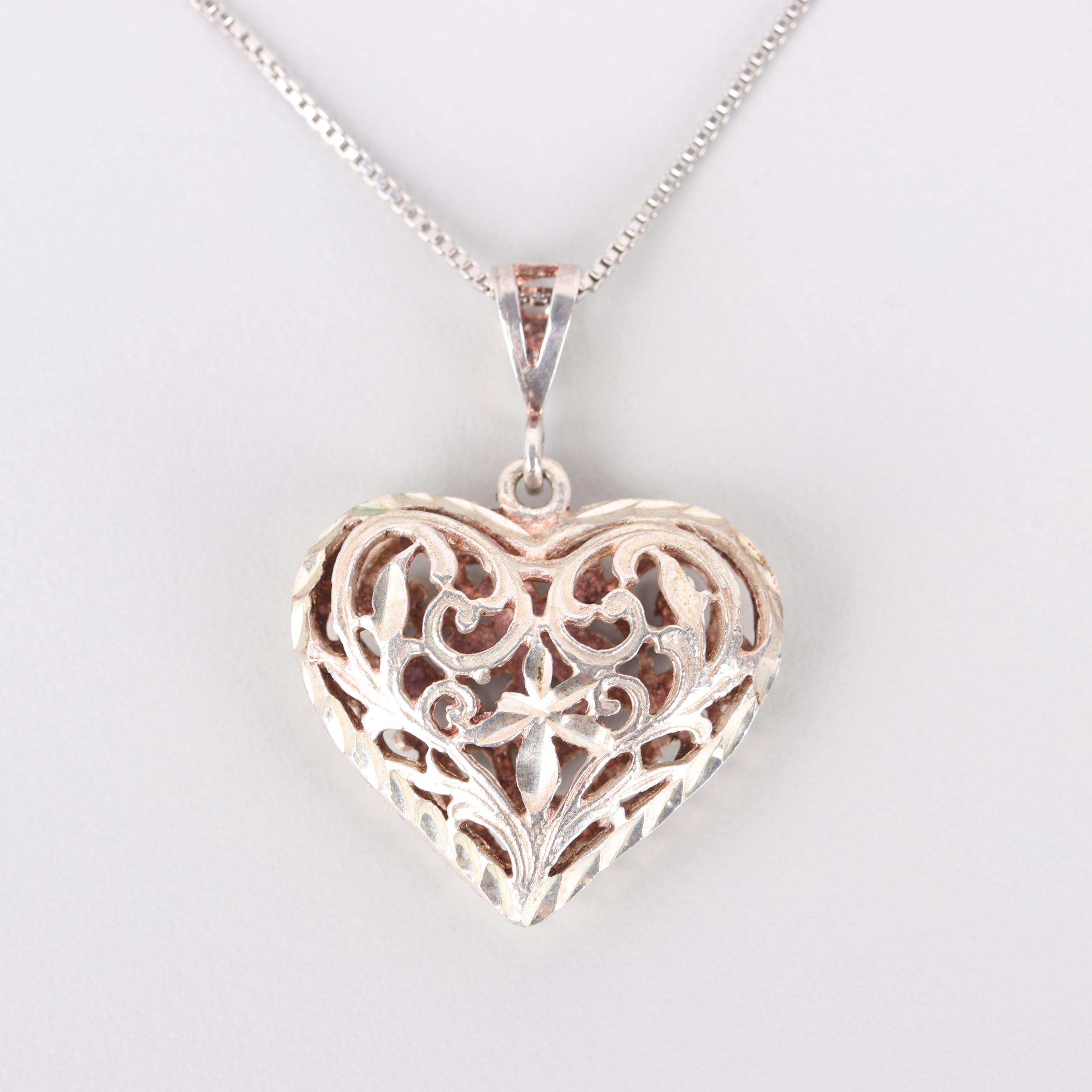 Sterling Silver Heart Pendant Necklace