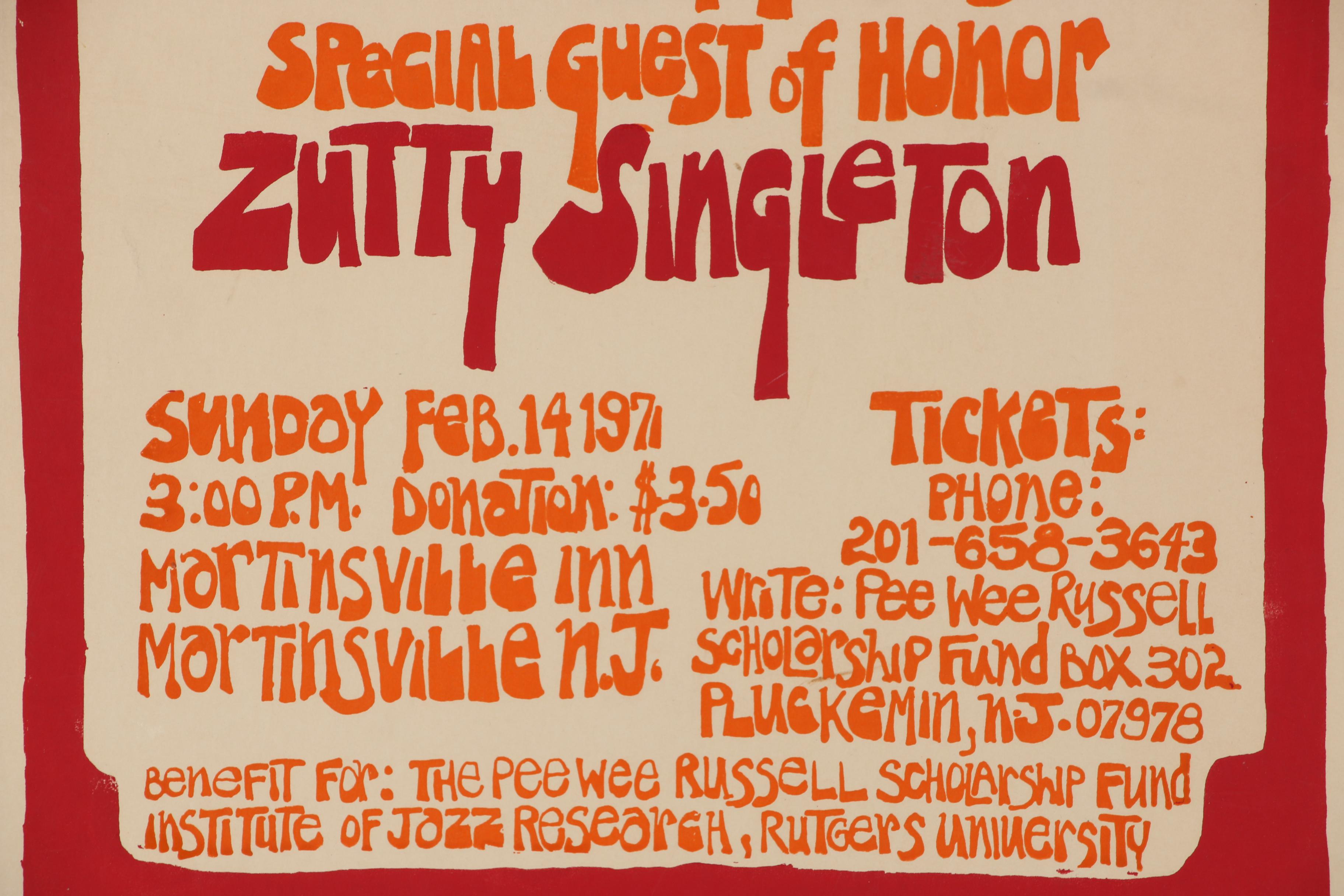 1971 Second Annual PeeWee Russell Memorial Stomp Promotional Poster