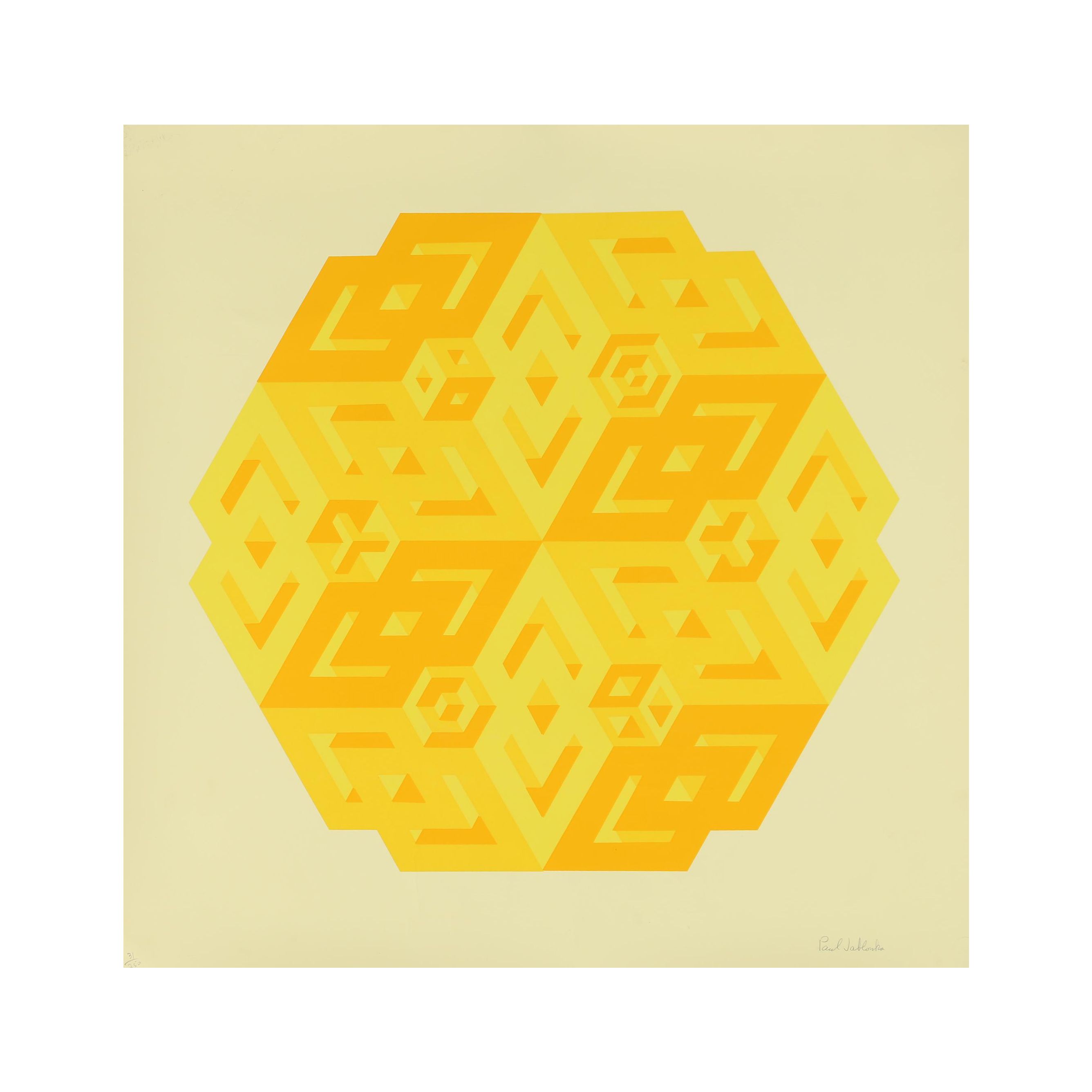 Paul Jablonka Serigraph "Yellow and Orange"
