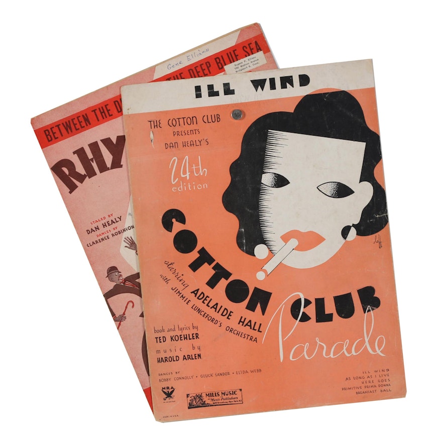 1931 "Between the Devil and the Deep Blue Sea" and 1934 "Ill Wind" Sheet Music