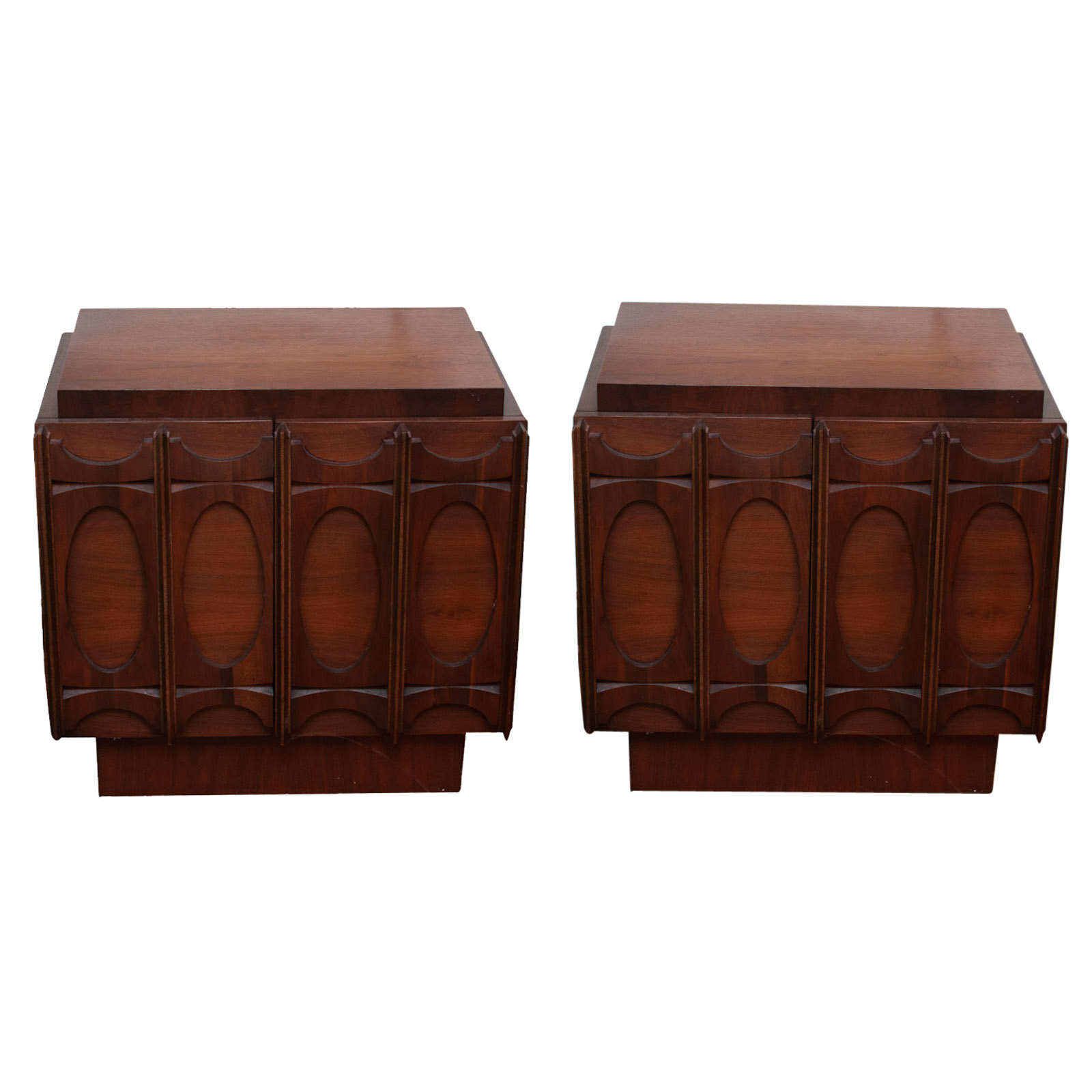 Mid Century Modern Walnut Nightstands, Mid-20th Century