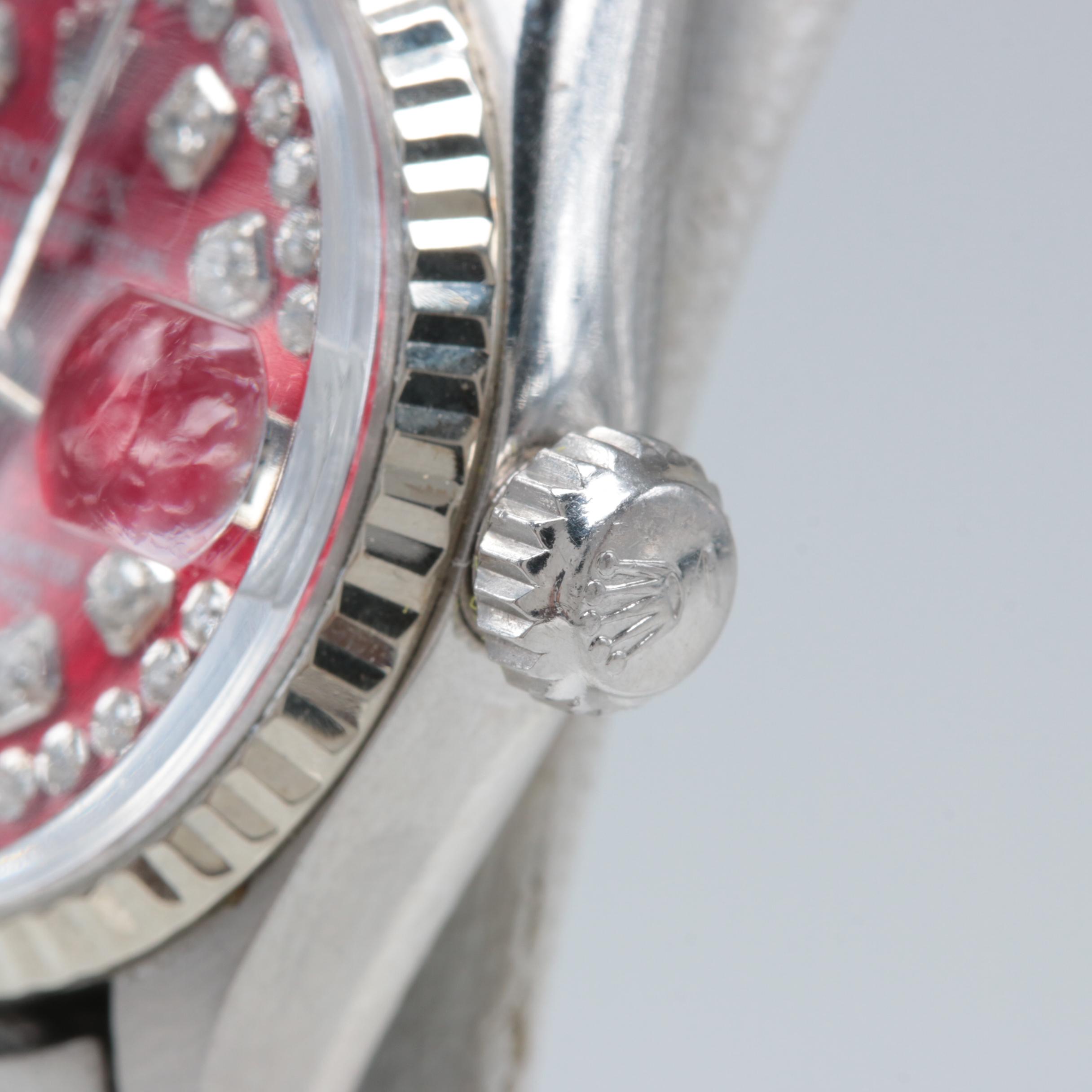 Rolex Stainless Steel and 14K White Gold Diamond Watch