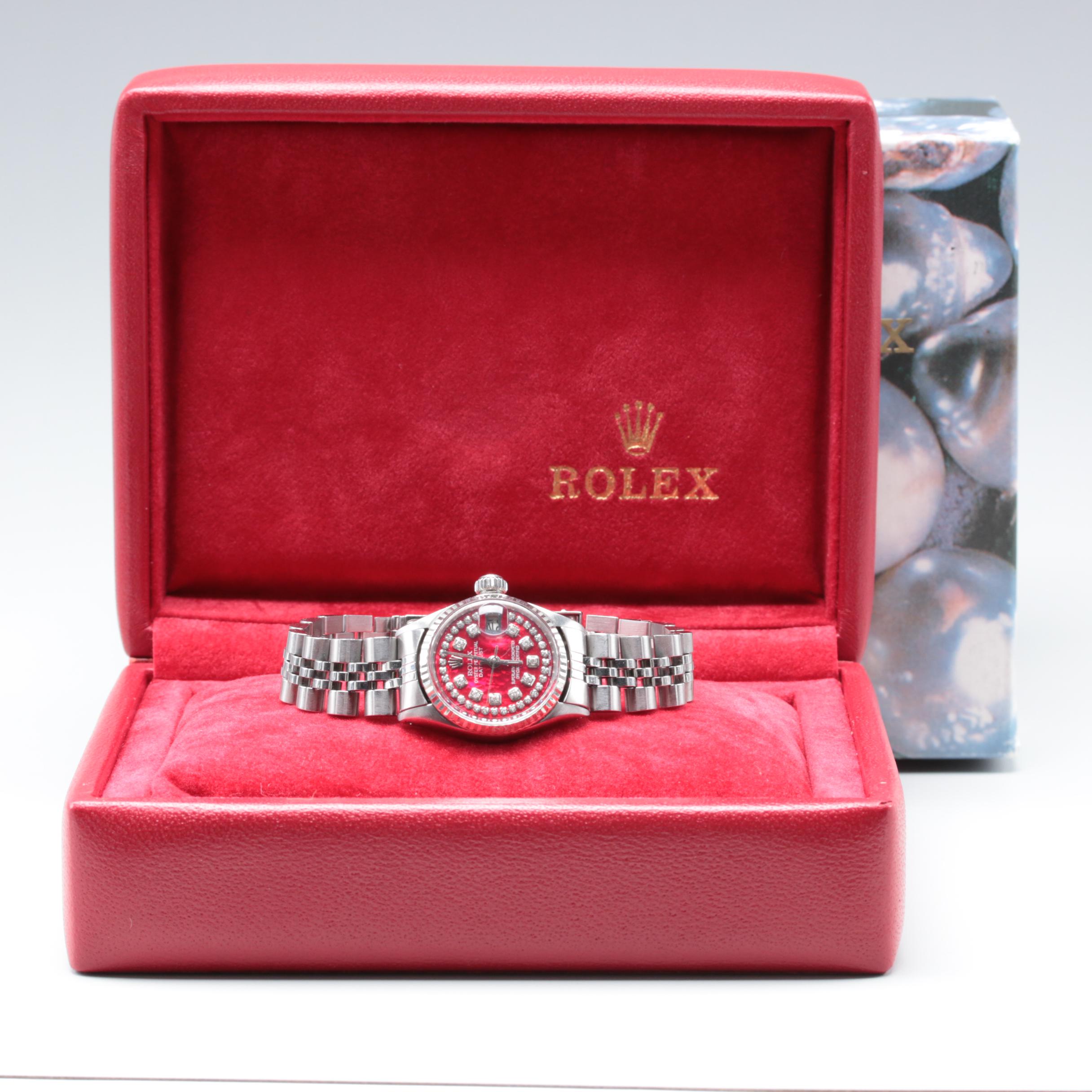 Rolex Stainless Steel and 14K White Gold Diamond Watch