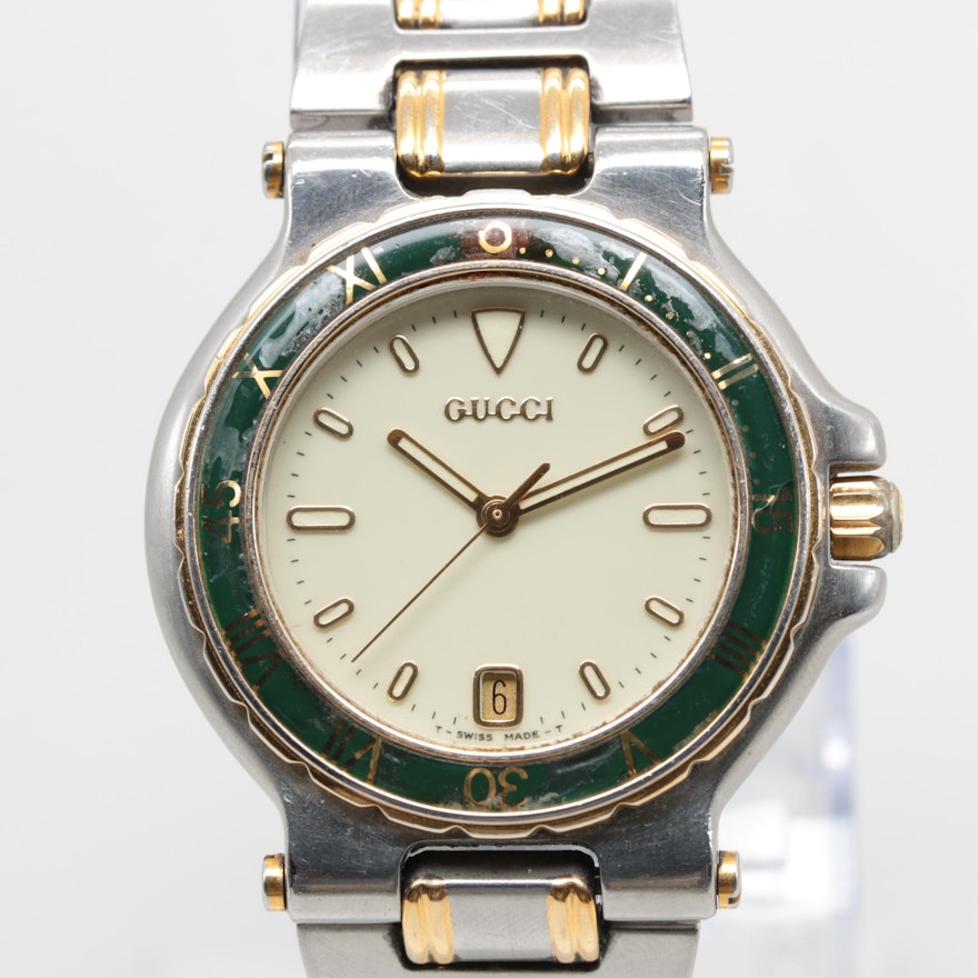 Gucci Two-Tone Model 9700M Wristwatch