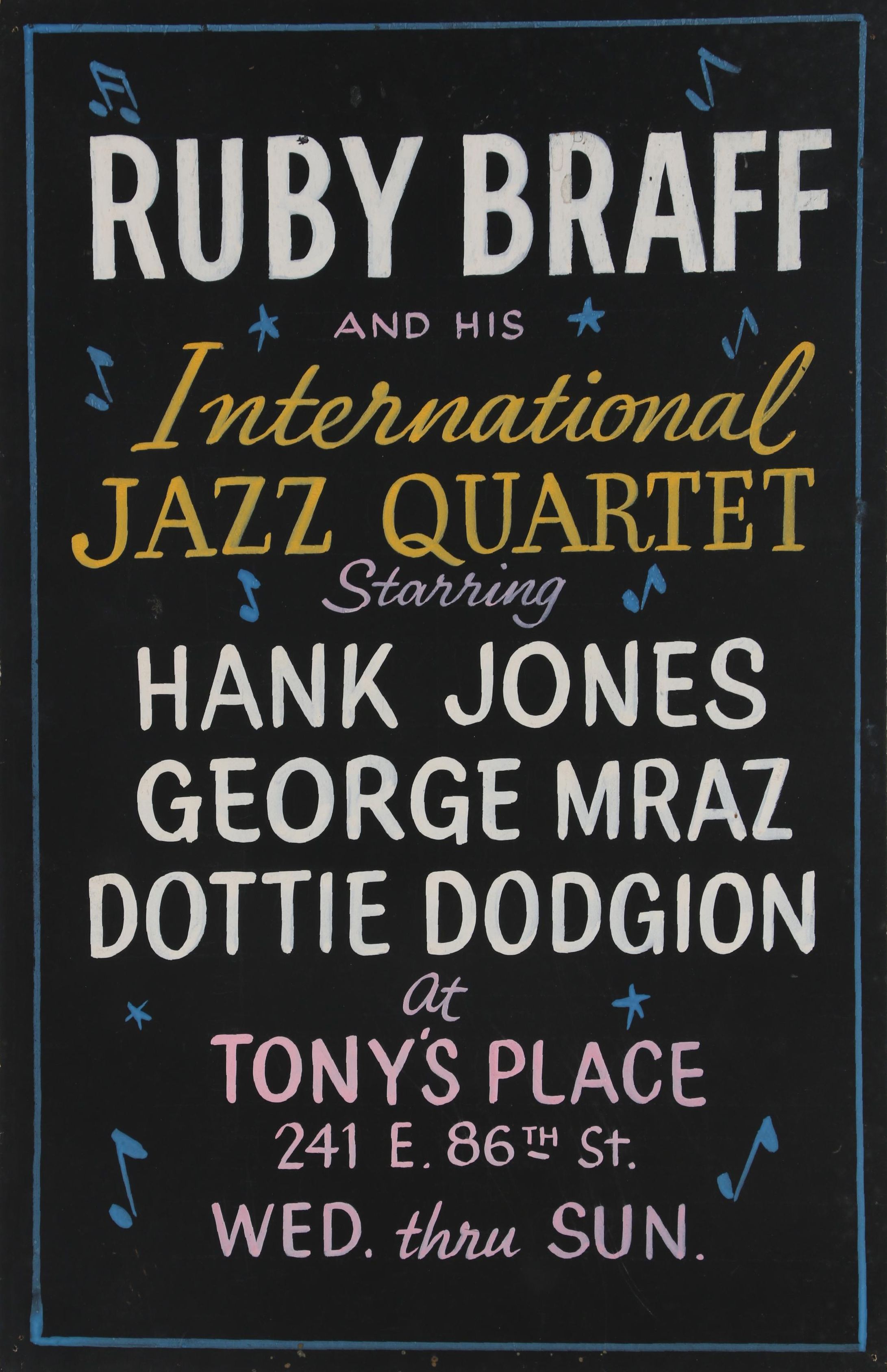 Hand-Lettered Ruby Braff Concert Poster