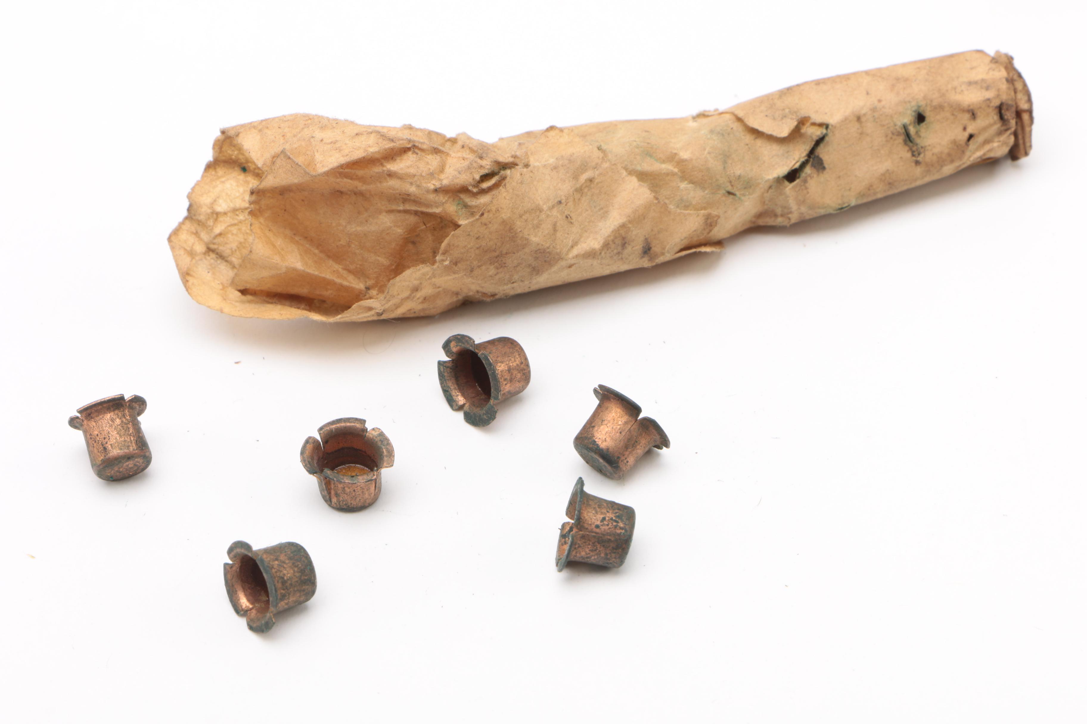 Civil War Era Percussion Cap Box and Traveling Inkwell