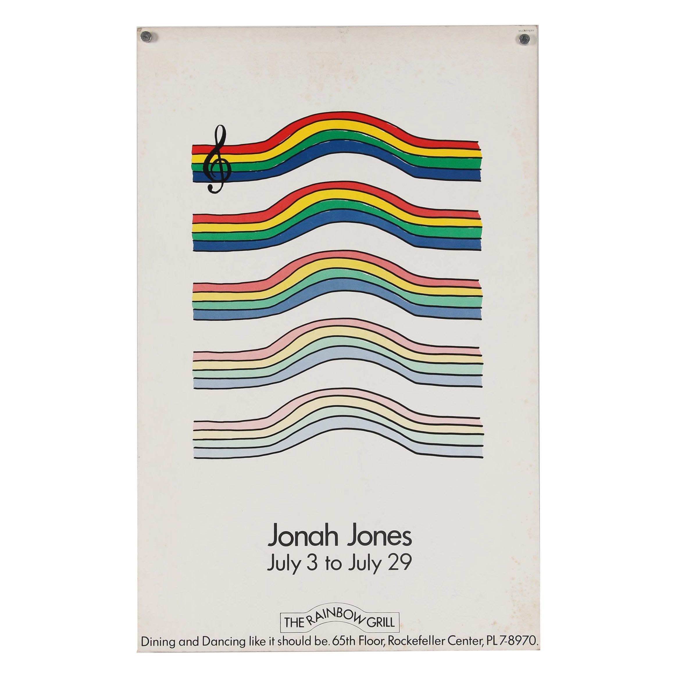 Jonah Jones Exhibition Poster at The Rainbow Grill
